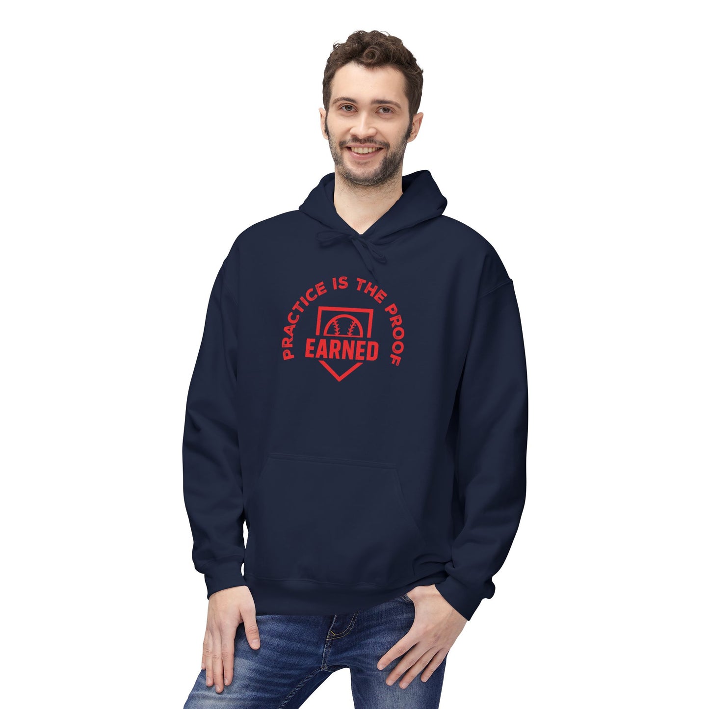 PRACTICE IS THE PROOF Hoodie (Red Font)
