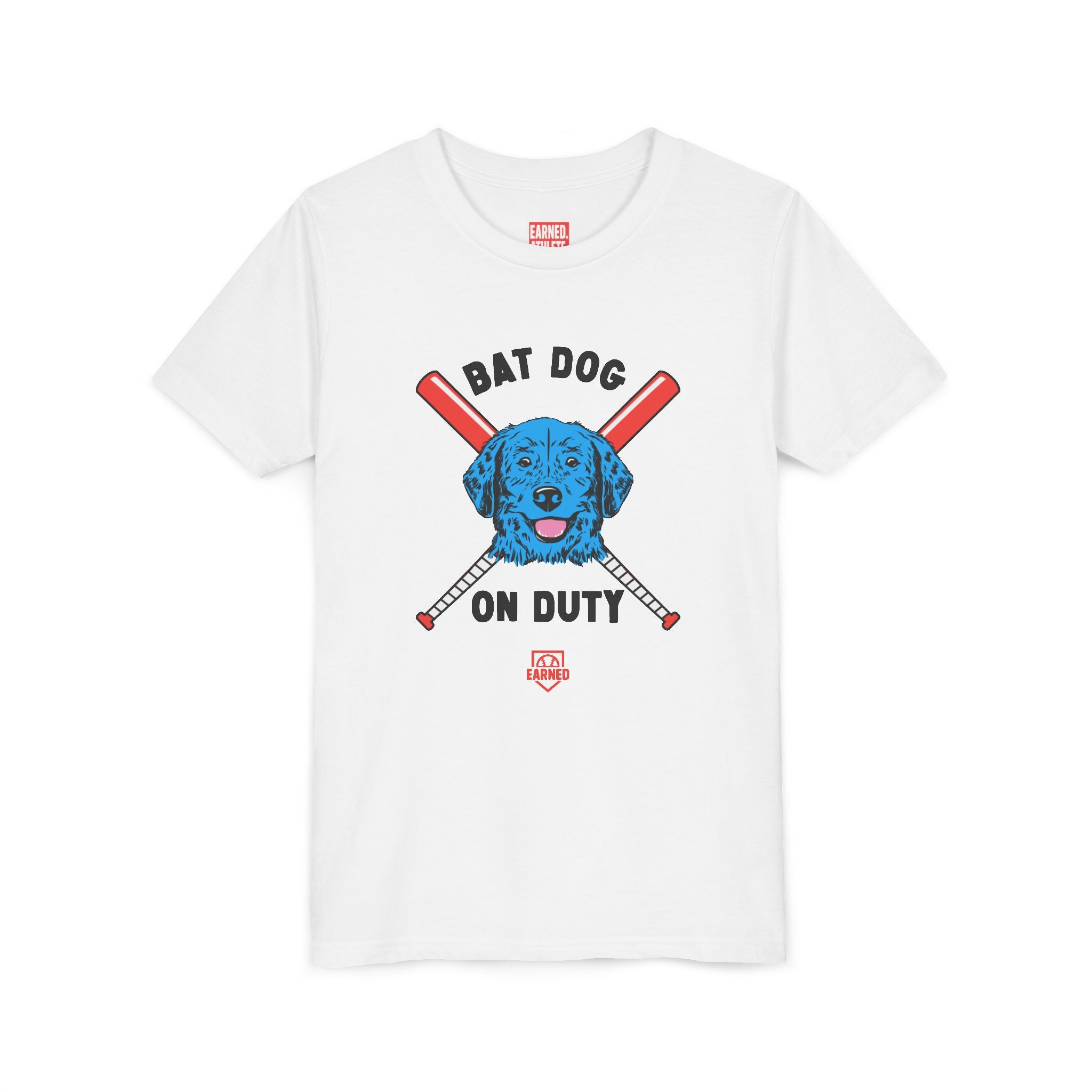 BAT DOG ON DUTY Youth Tee (Red, White and Woof) - BARK PARK Collection