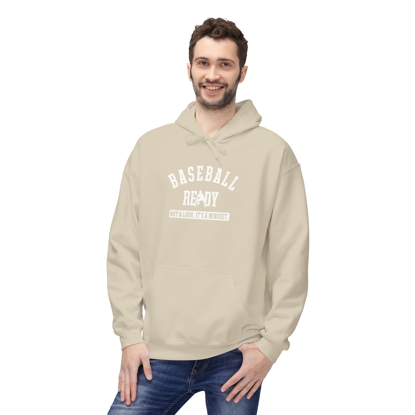 BASEBALL READY Adult Hoodie (White Font)
