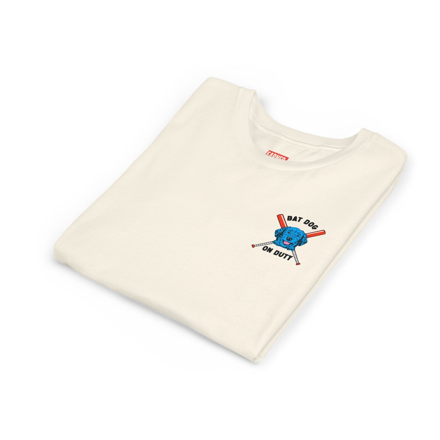 FETCH HARD. HUSTLE HARDER. Youth Tee (Red Bat) - BARK PARK Collection
