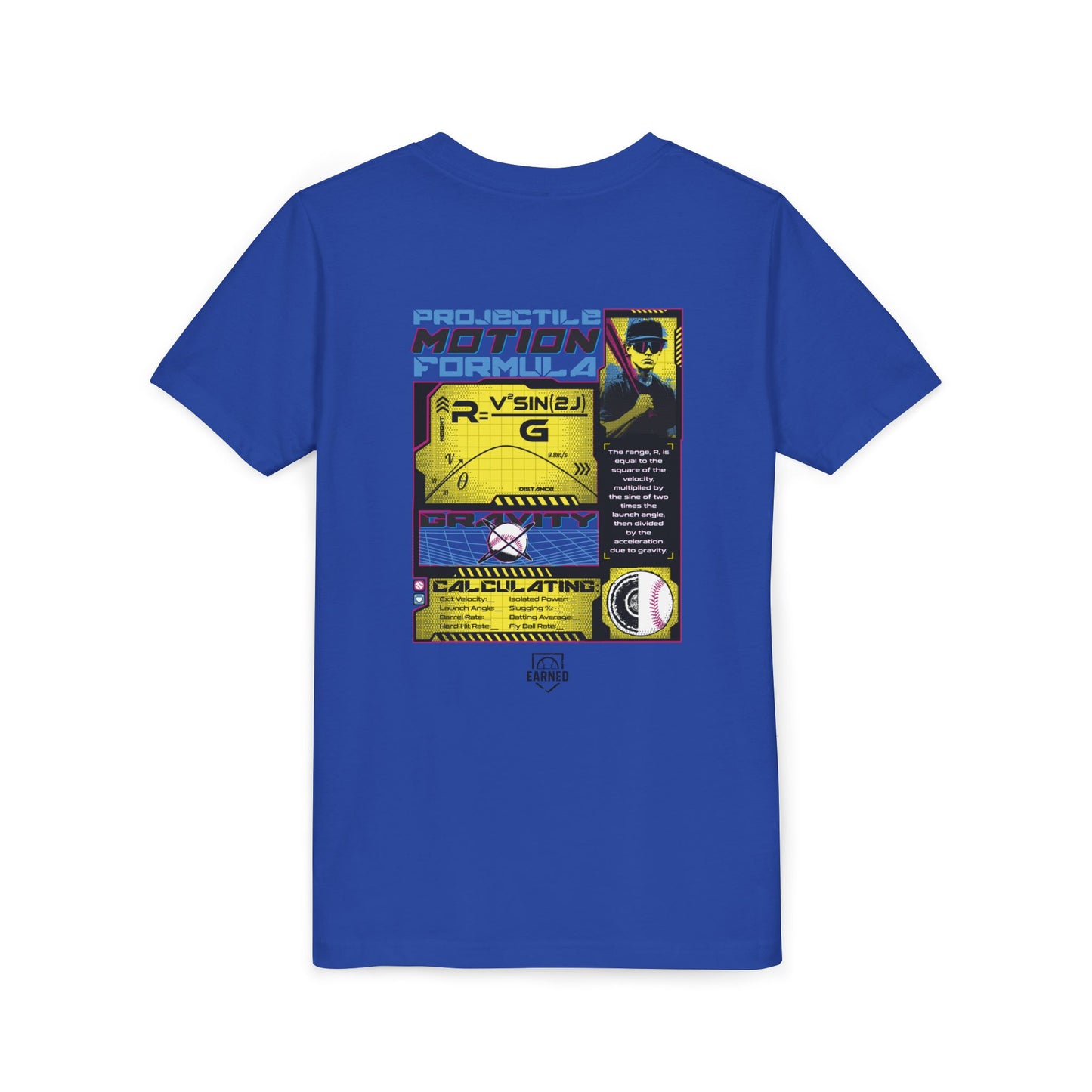 PROJECTILE MOTION FORMULA Youth Tee - BASEBALL IQ Collection