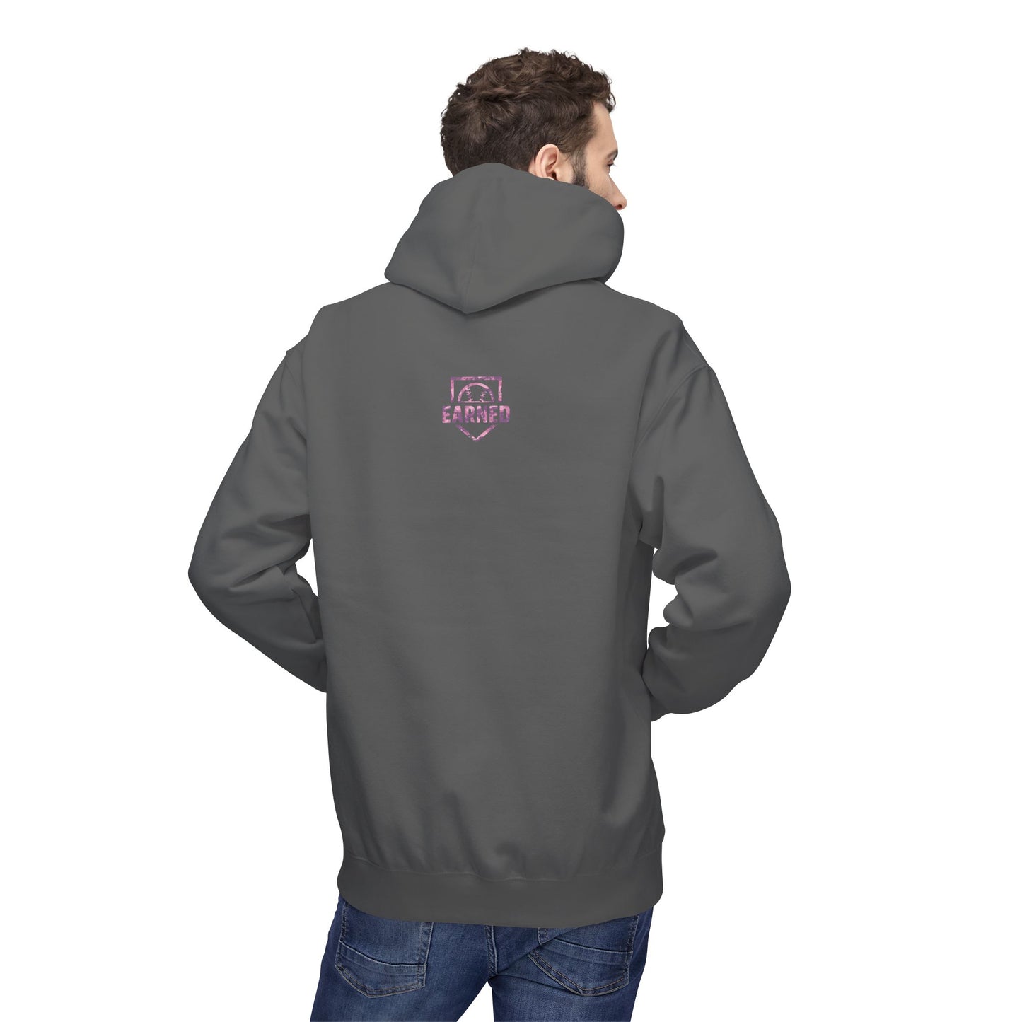 SHOWING UP ADDS UP Adult Hoodie (Pink Camo Logo)
