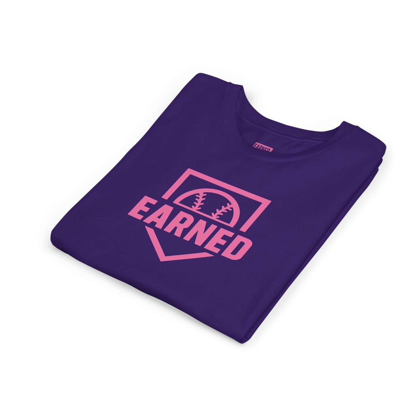 EARNED Logo Youth Tee (Hot Pink)