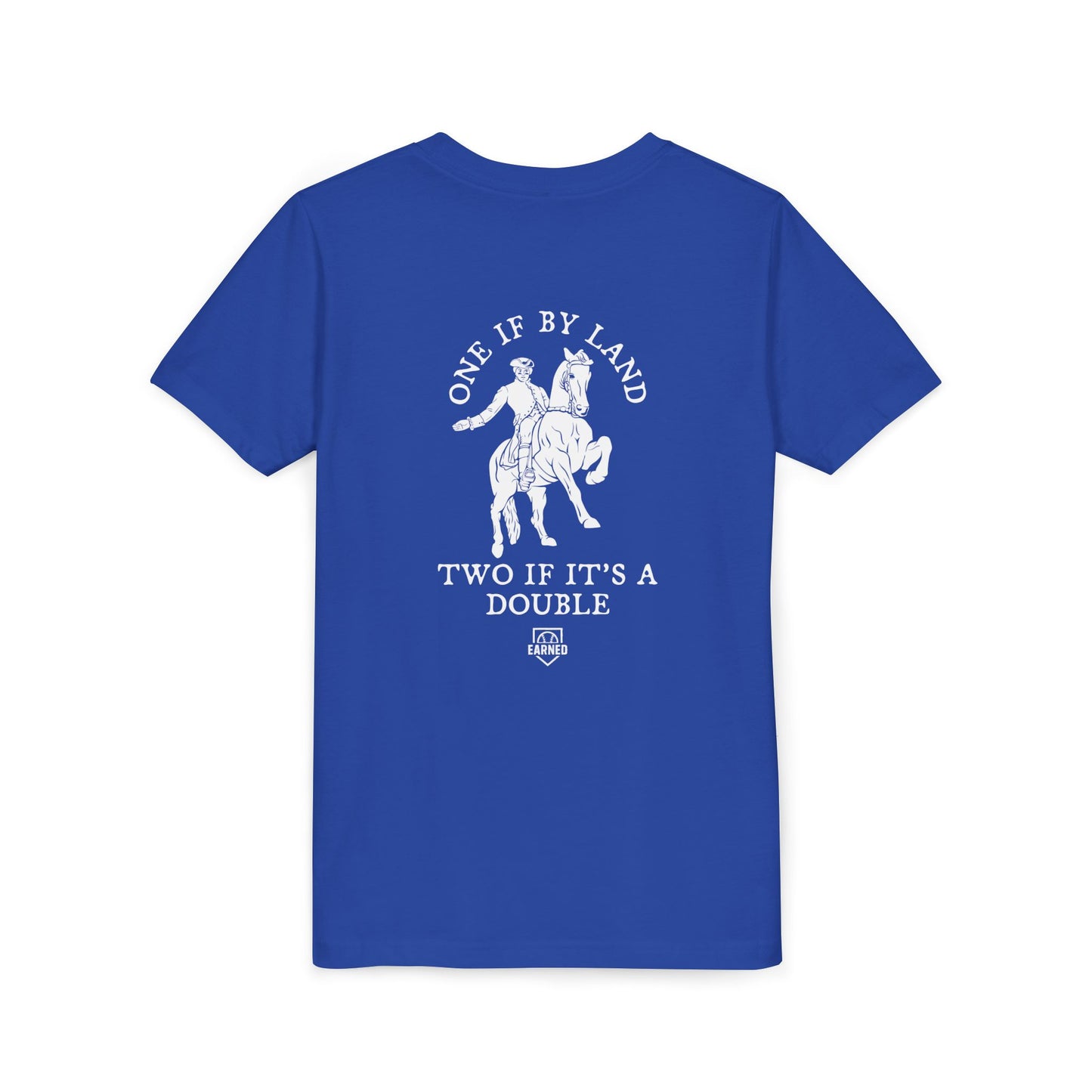 ONE IF BY LAND, TWO IF IT'S A DOUBLE Youth Tee (Paul Revere White)