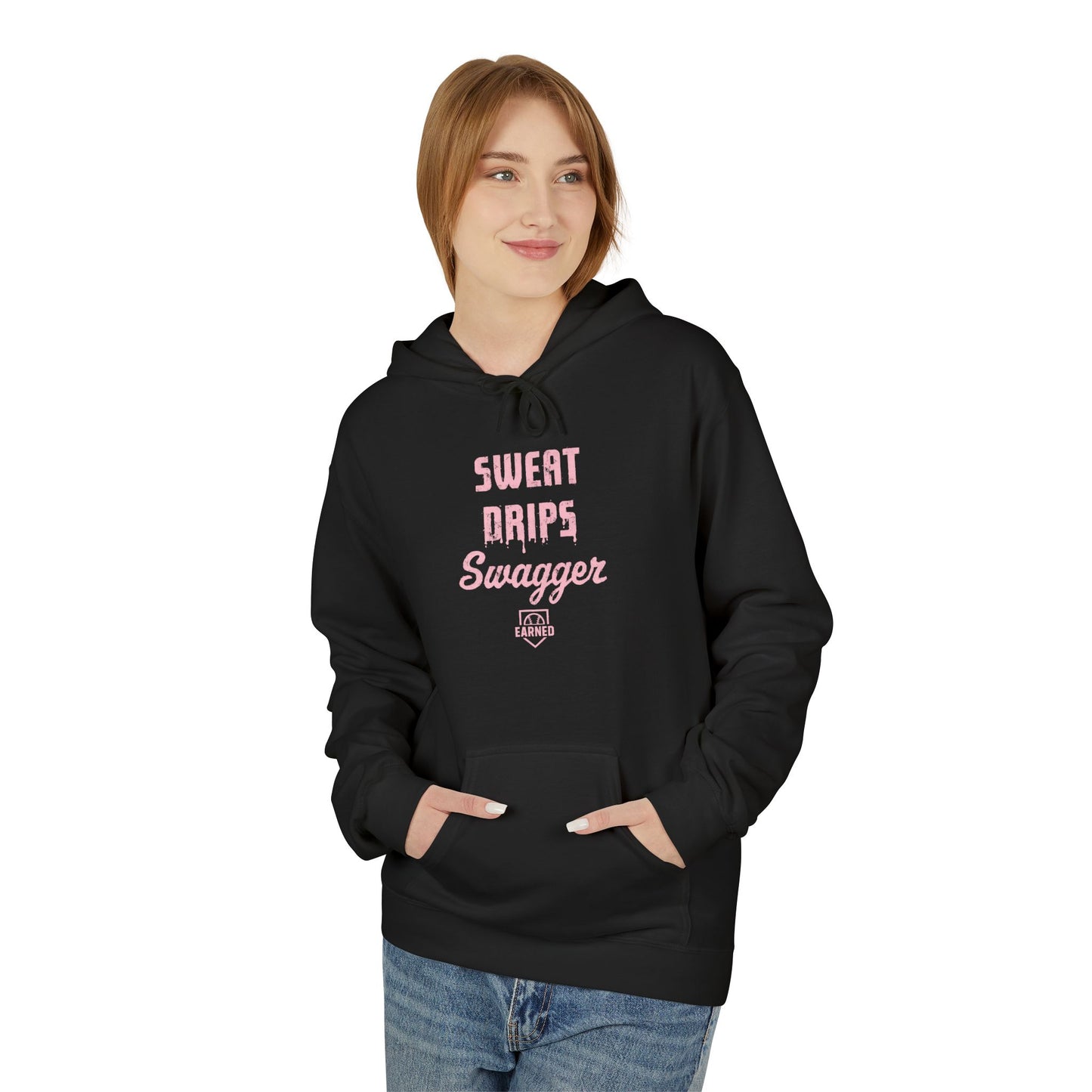SWEAT DRIPS SWAGGER Hoodie (Pink Font)