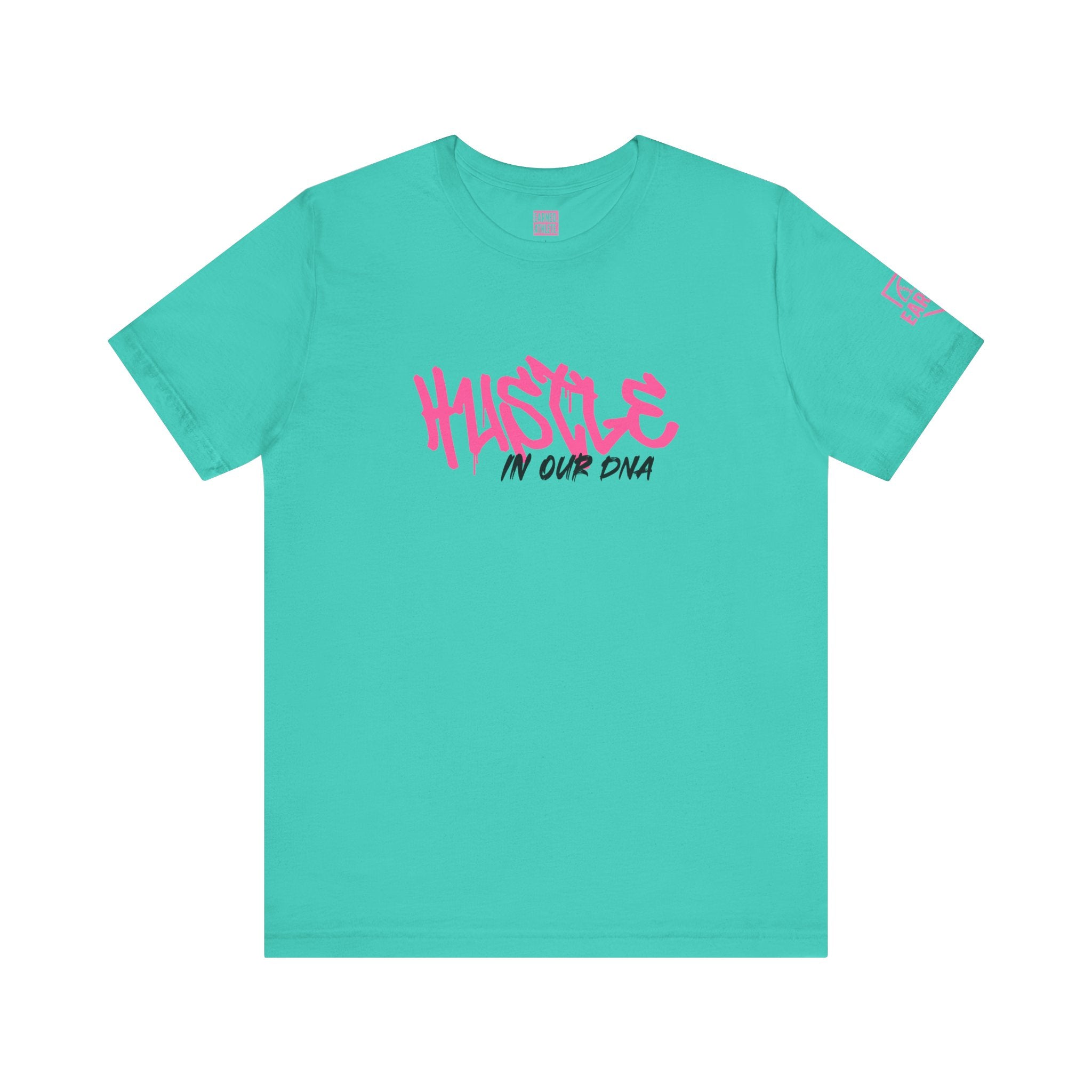 HUSTLE IN OUR DNA Tee (Pink Font)