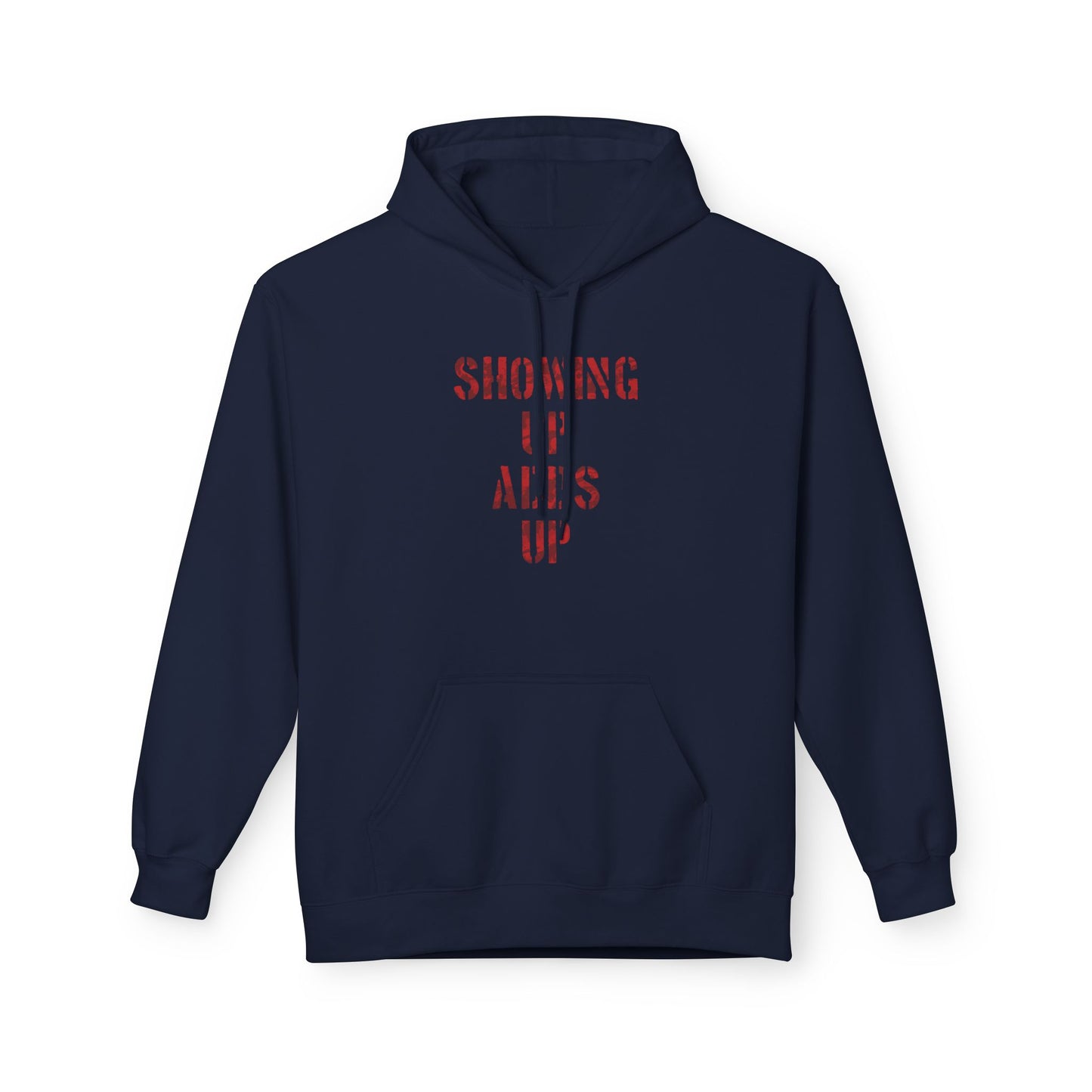 SHOWING UP ADDS UP Adult Hoodie (Red Camo Logo)