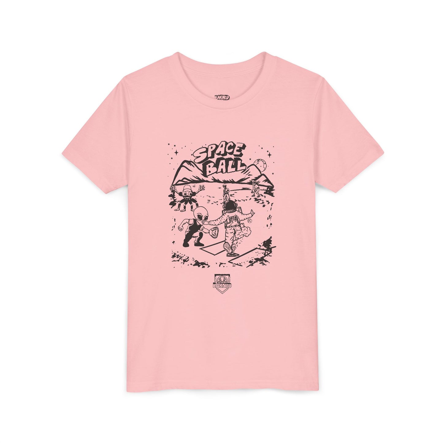 SPACE BALL: PLAY AT THE PLATE Youth Tee (Black & White)