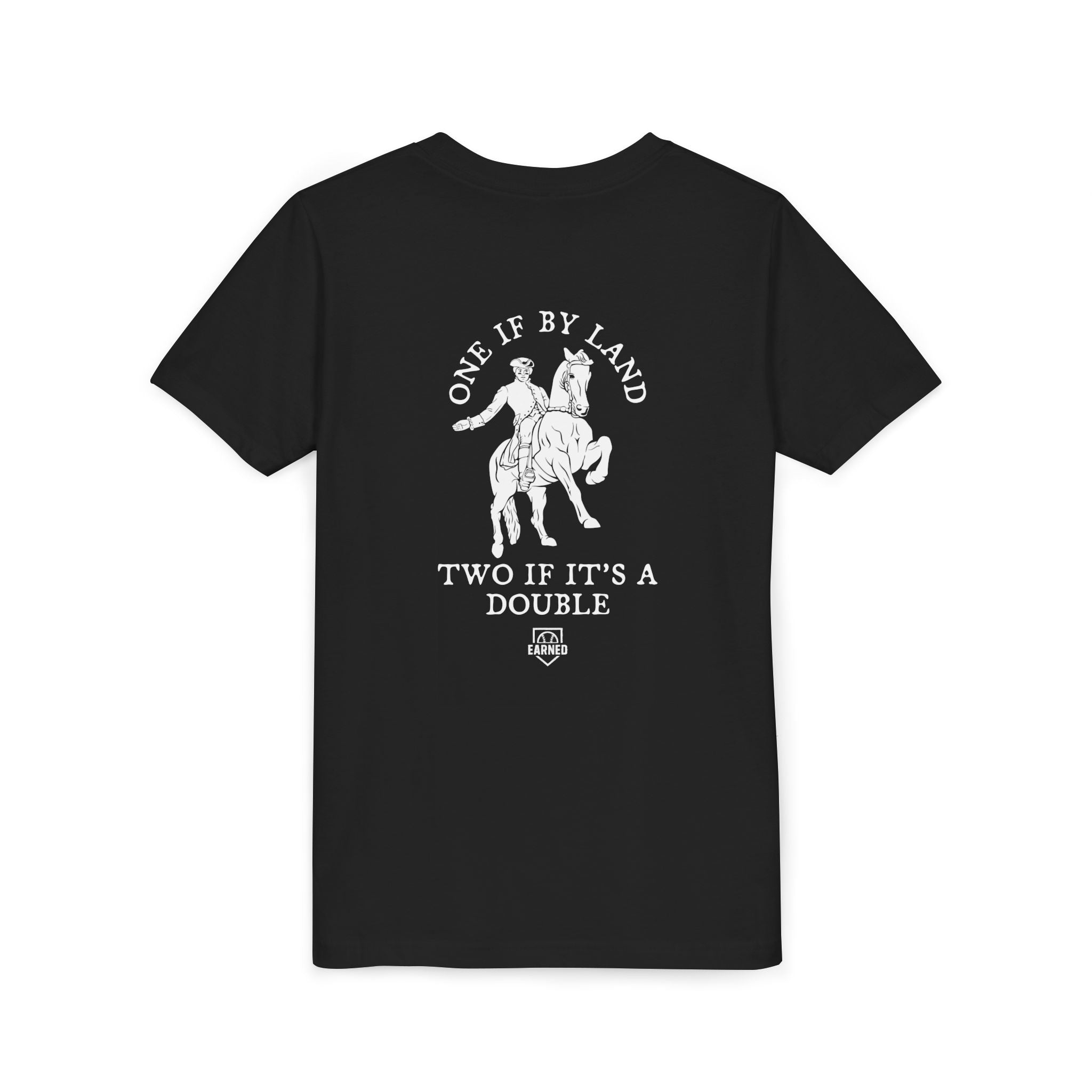 ONE IF BY LAND, TWO IF IT'S A DOUBLE Youth Tee (Paul Revere White)