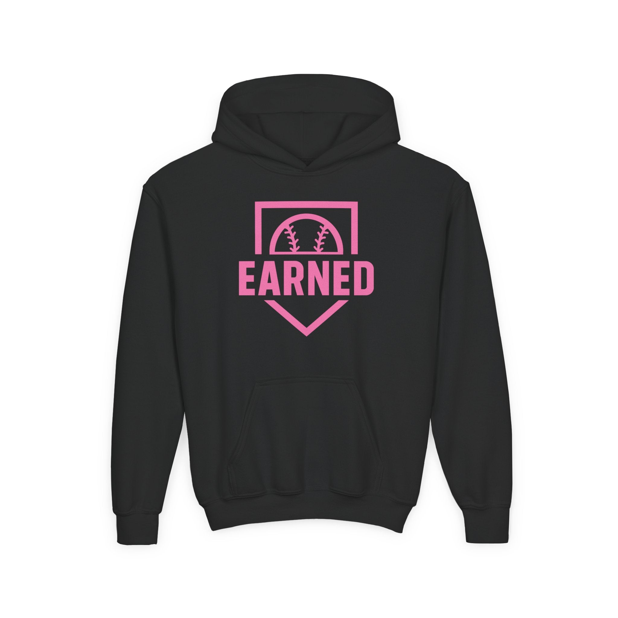 EARNED Logo Youth Hoodie (Hot Pink)
