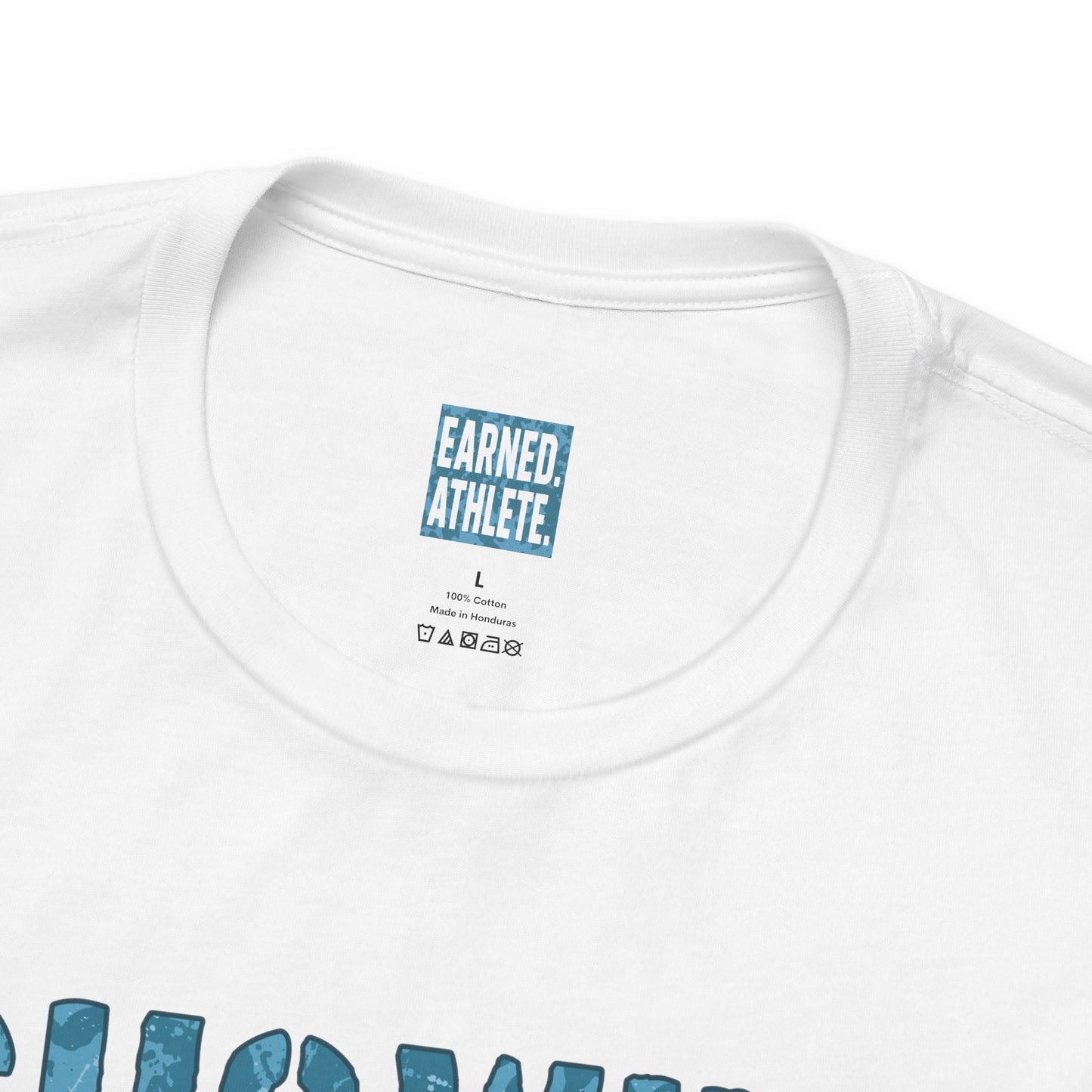 SHOWING UP ADDS UP Tee (Blue Camo Font)