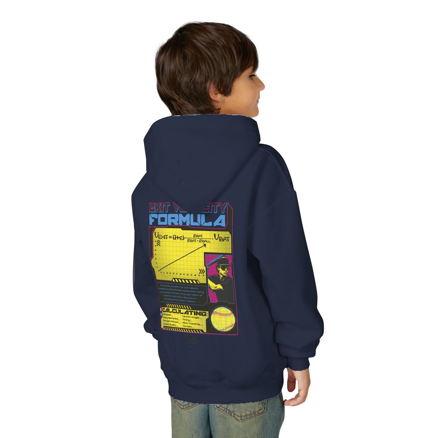 EXIT VELOCITY FORMULA Youth Hoodie - BASEBALL IQ Collection