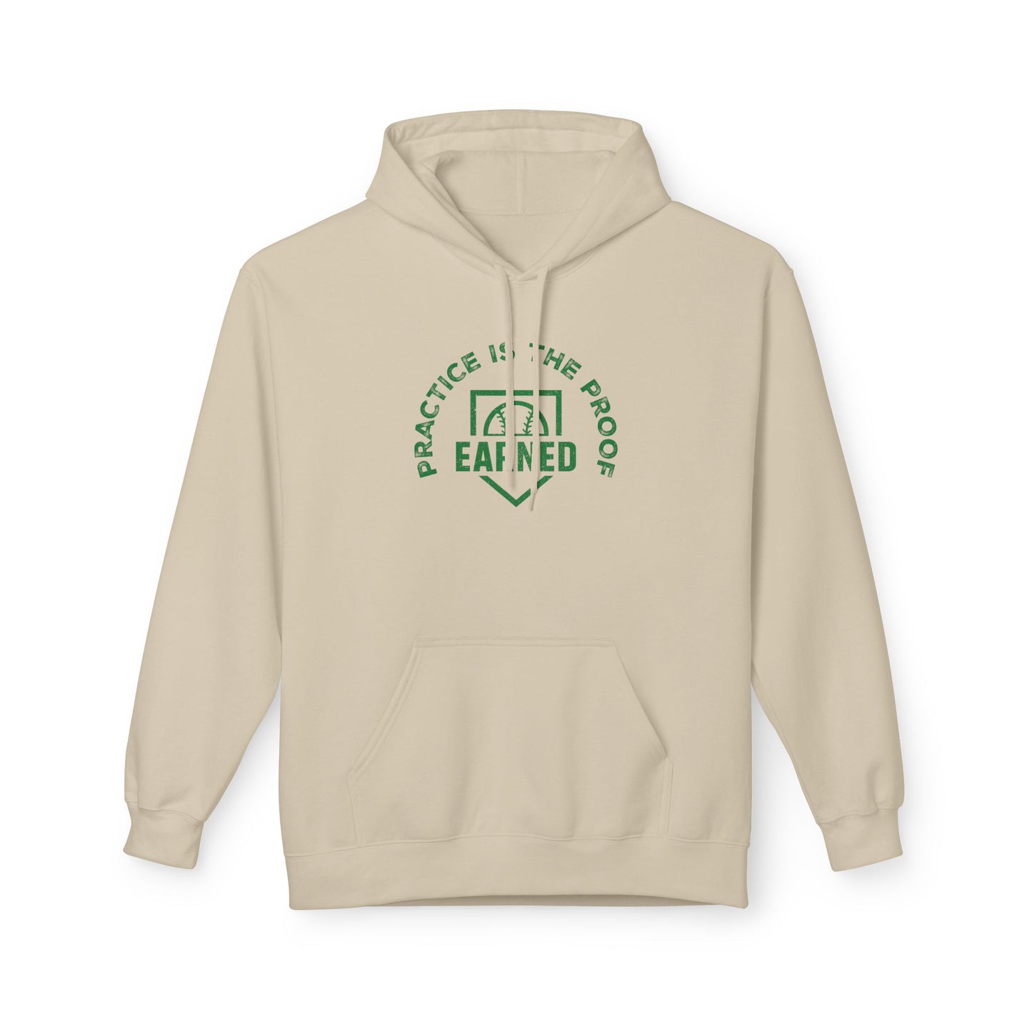 PRACTICE IS THE PROOF Adult Hoodie (Green Logo)