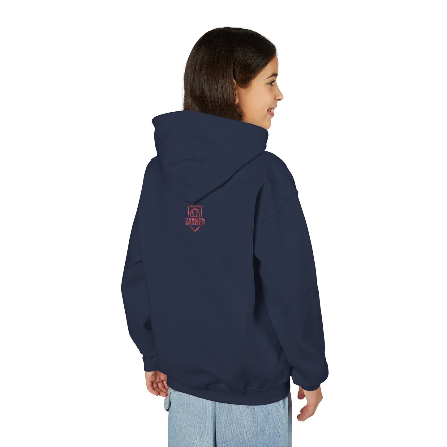 SHOWING UP ADDS UP Youth Hoodie (Red Camo Logo)