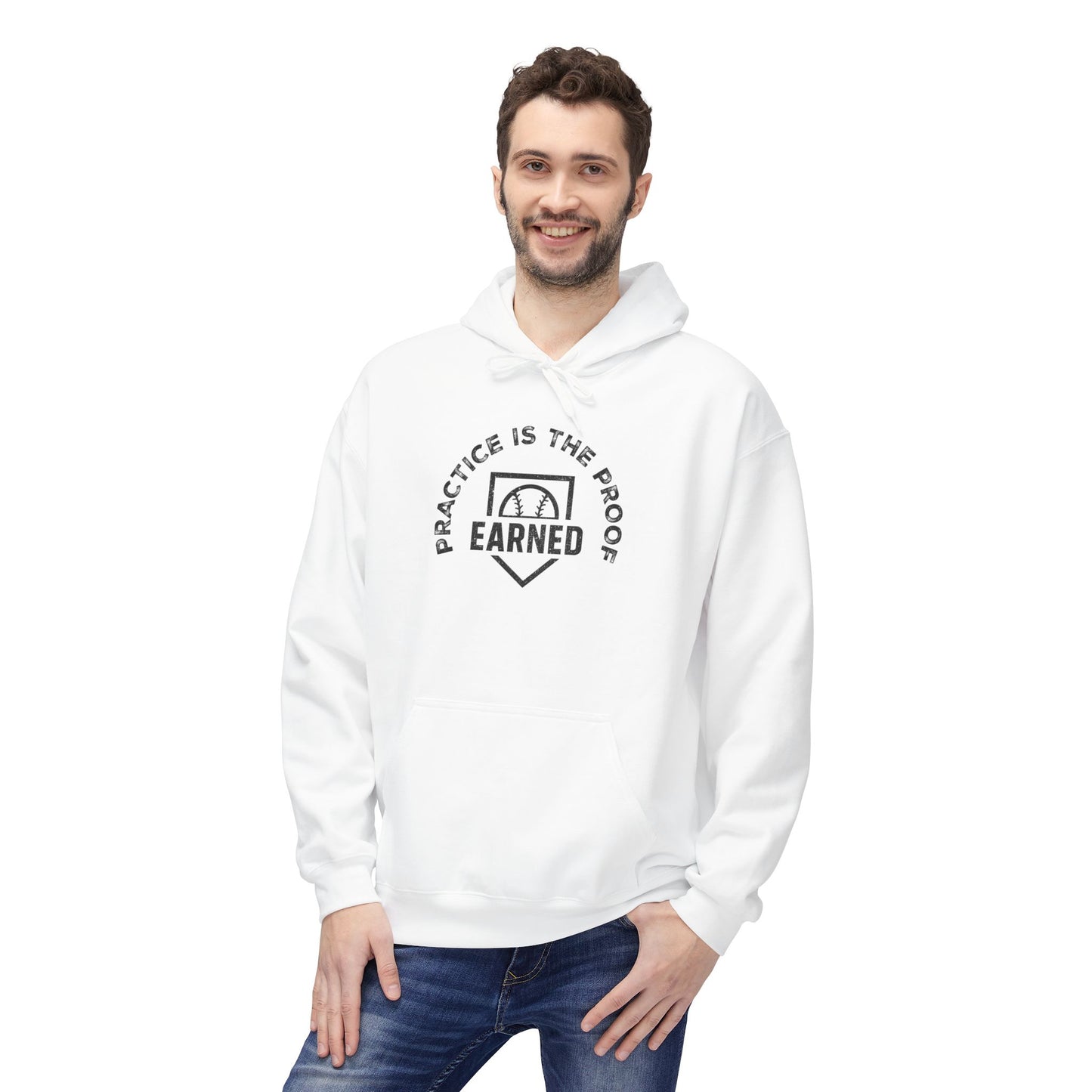 PRACTICE IS THE PROOF Hoodie (Black Font)