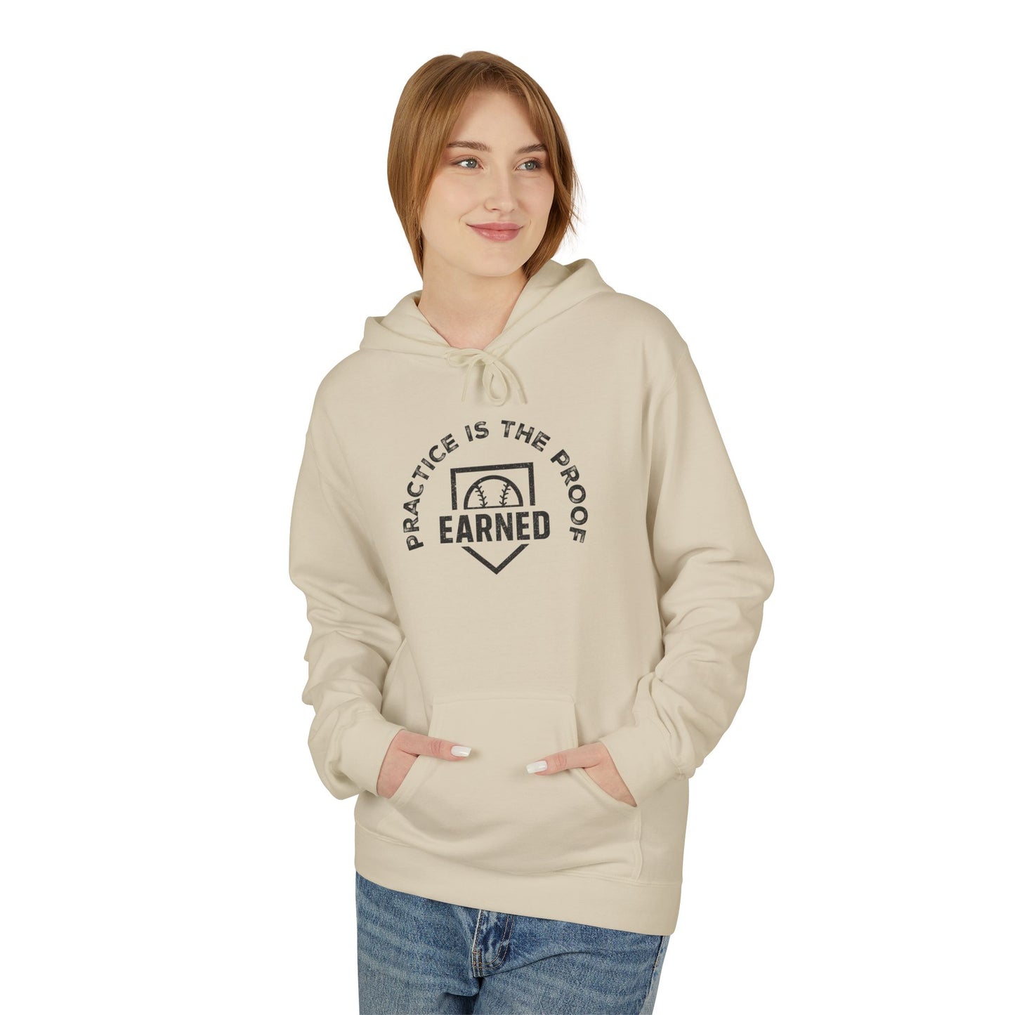 PRACTICE IS THE PROOF Hoodie (Black Font)
