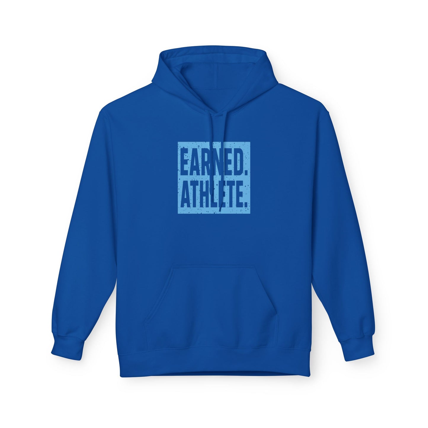 EARNED. ATHLETE. Hoodie (Light Blue Logo)