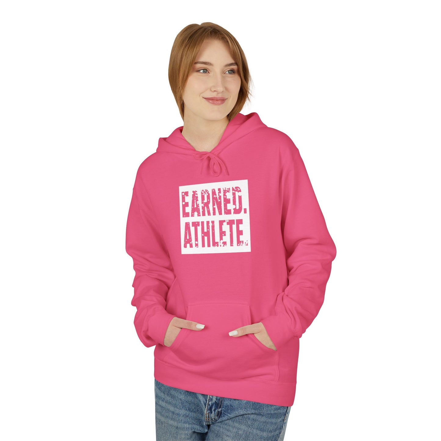 EARNED. ATHLETE. Hoodie (White Logo)