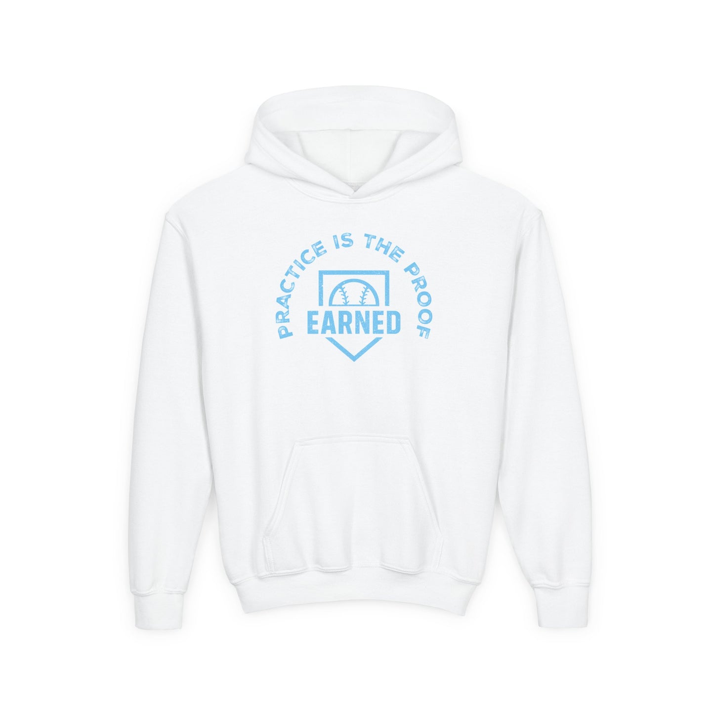 PRACTICE IS THE PROOF Youth Hoodie (Blue Logo)