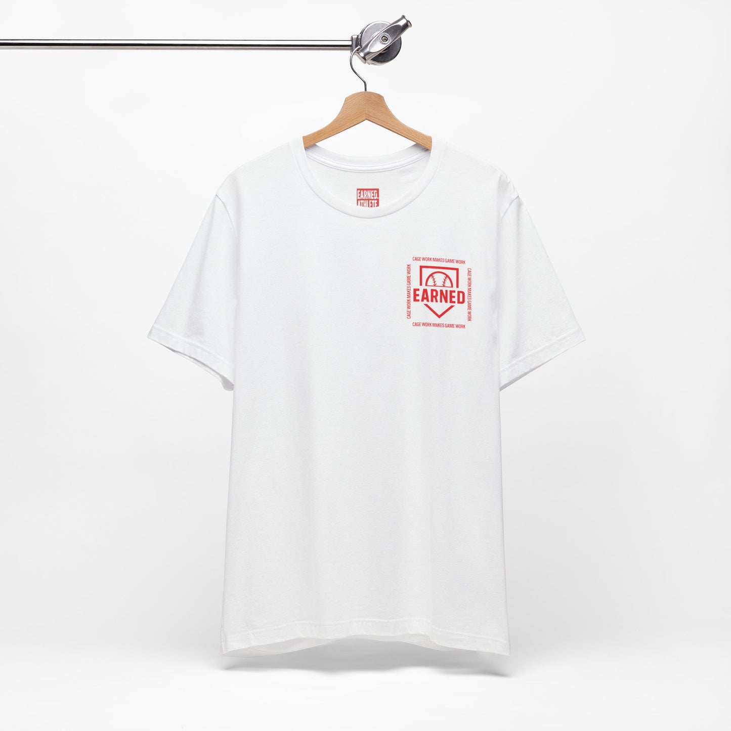 CAGE WORK MAKES GAME WORK Tee (Red Font)