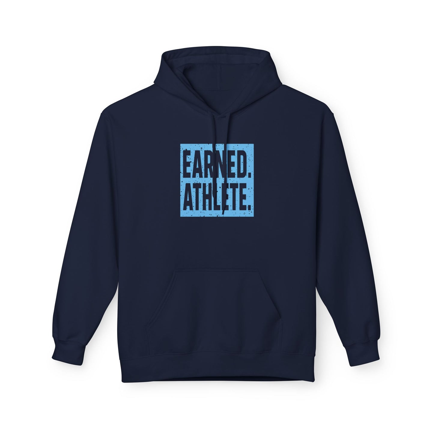 EARNED. ATHLETE. Hoodie (Light Blue Logo)