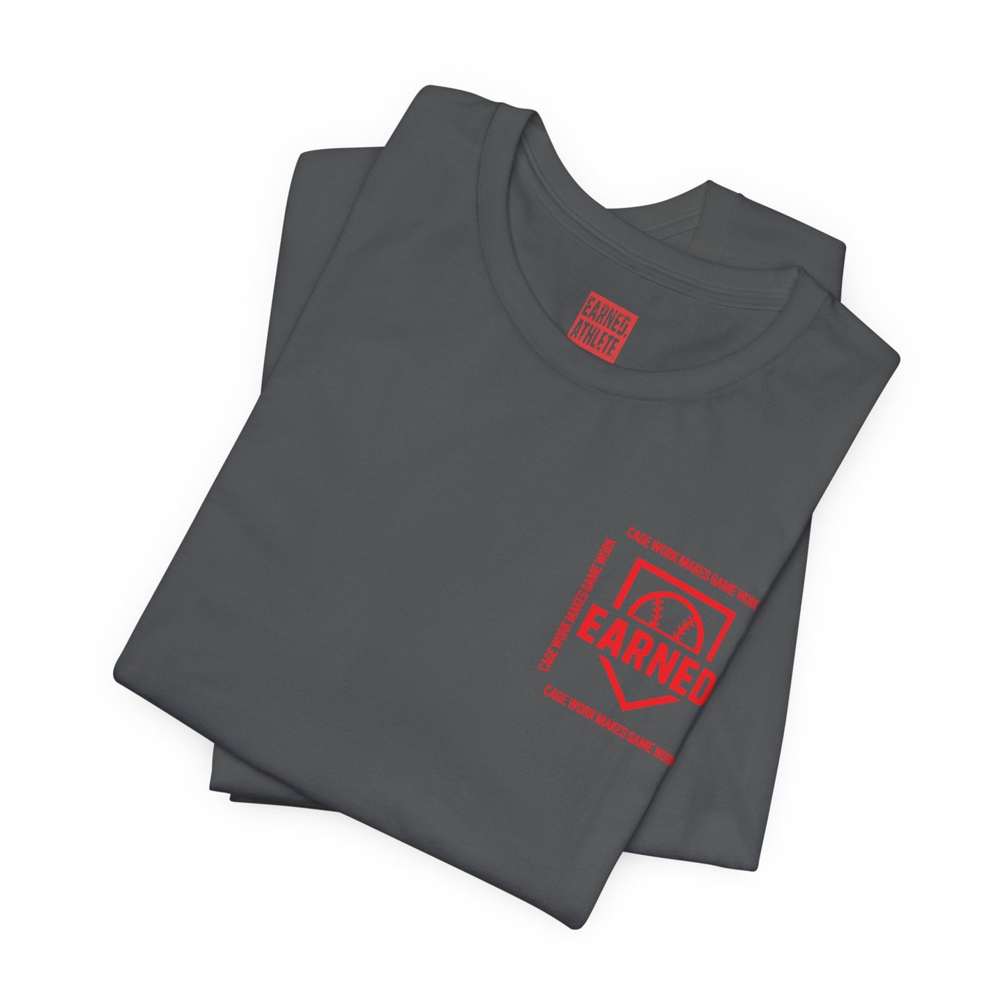 CAGE WORK MAKES GAME WORK Tee (Red Font)