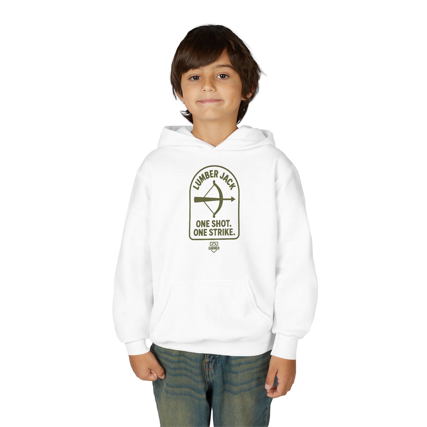 ONE SHOT. ONE STRIKE. Youth Hoodie - LUMBER JACK Collection