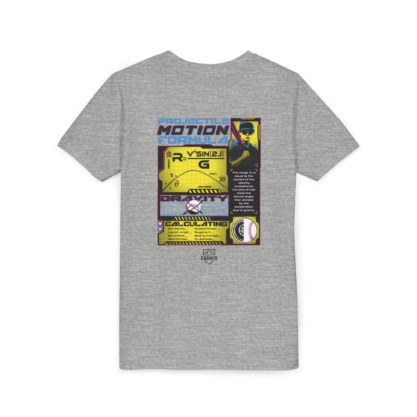 PROJECTILE MOTION FORMULA Youth Tee - BASEBALL IQ Collection