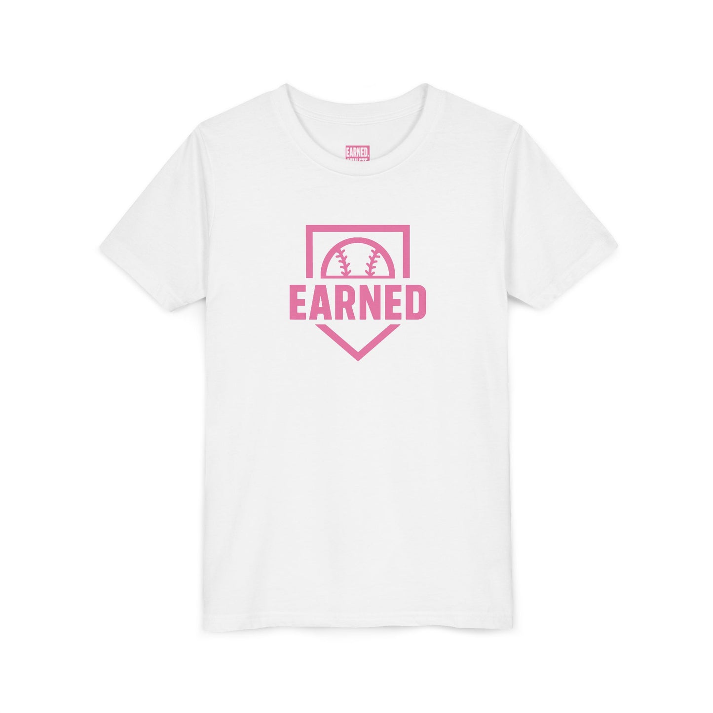 EARNED Logo Youth Tee (Hot Pink)