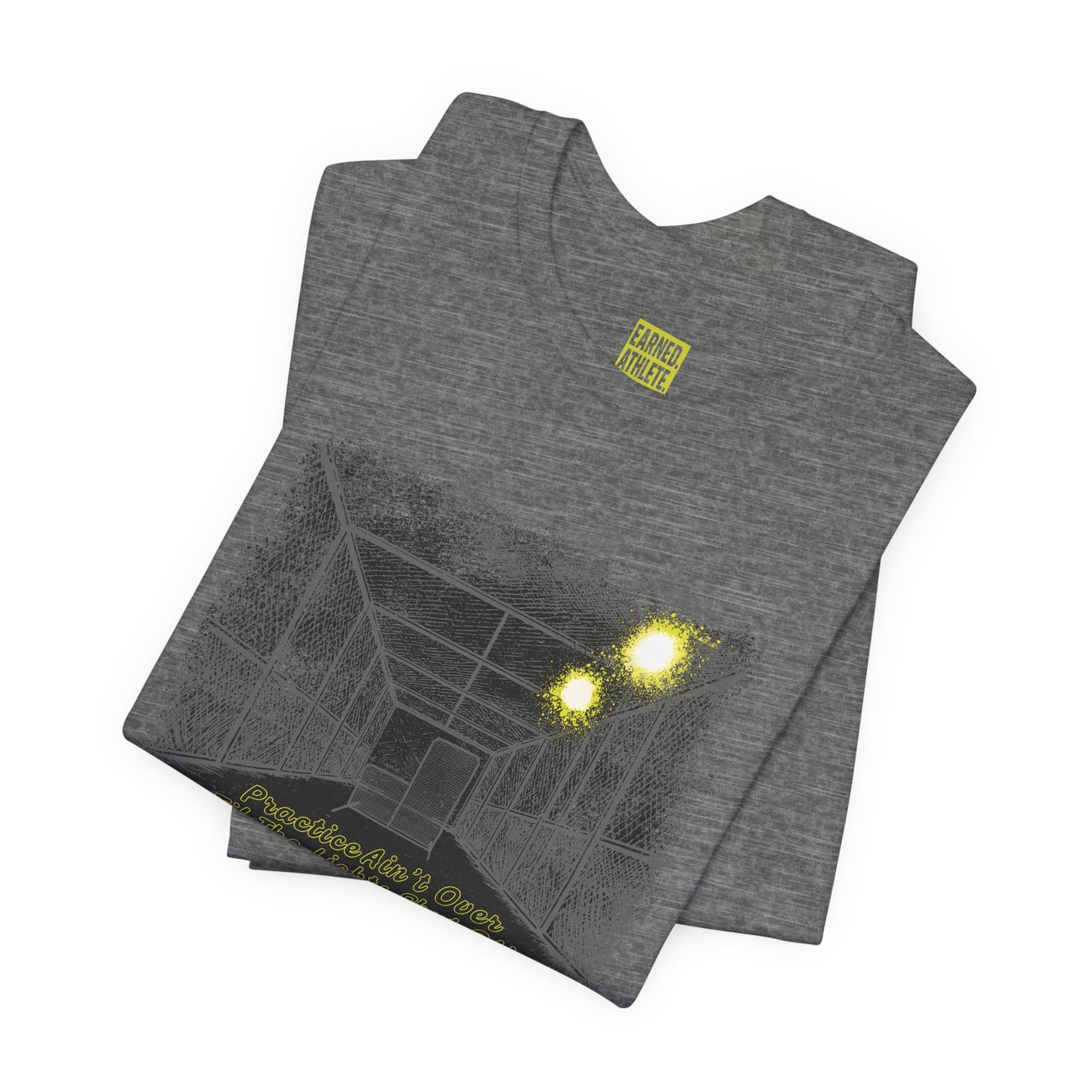 PRACTICE AIN'T OVER TILL THE LIGHTS SHUT OFF Tee (Dark)