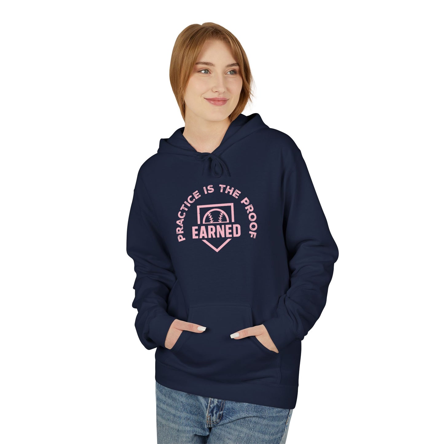 PRACTICE IS THE PROOF Hoodie (Pink Font)