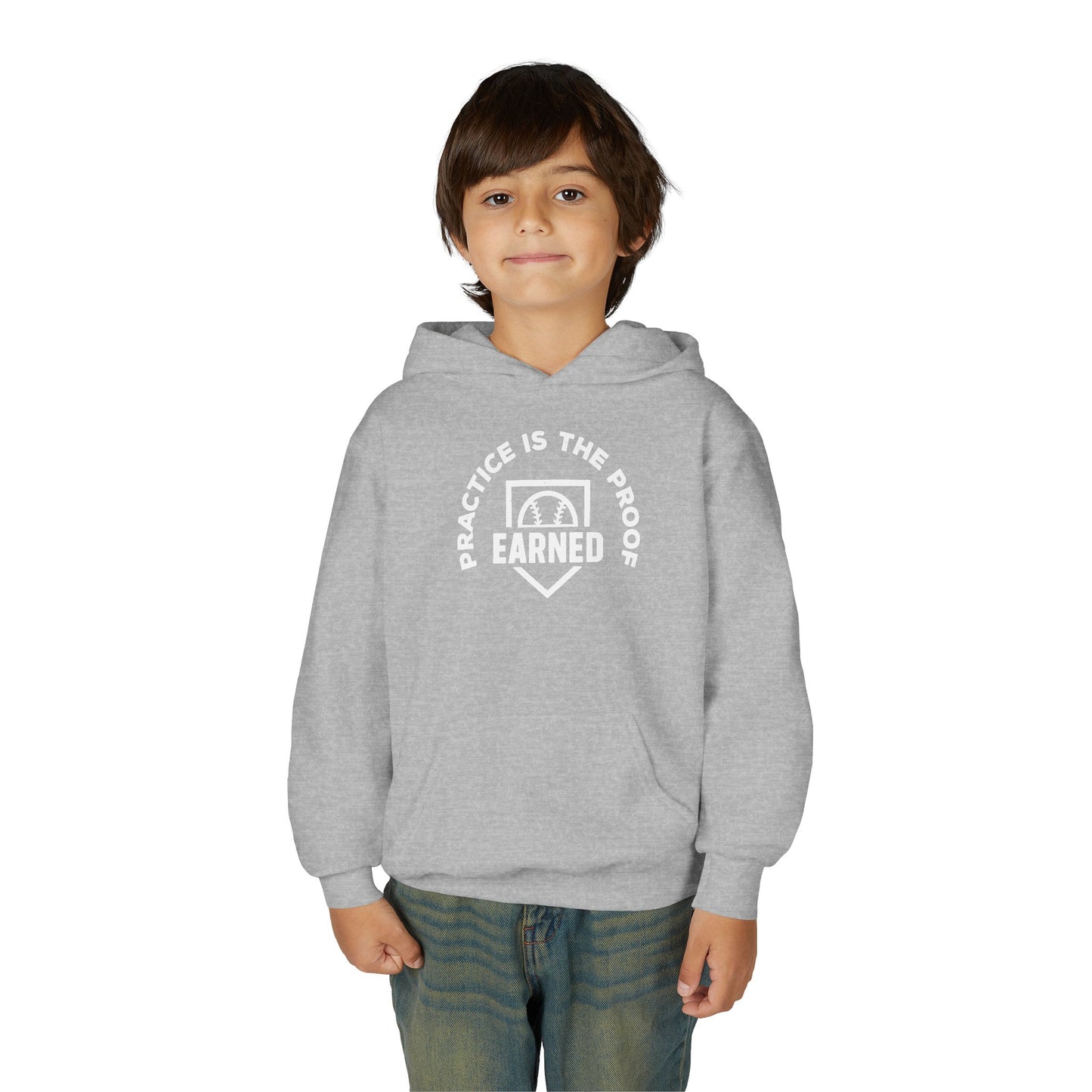 PRACTICE IS THE PROOF Youth Hoodie (White Logo)