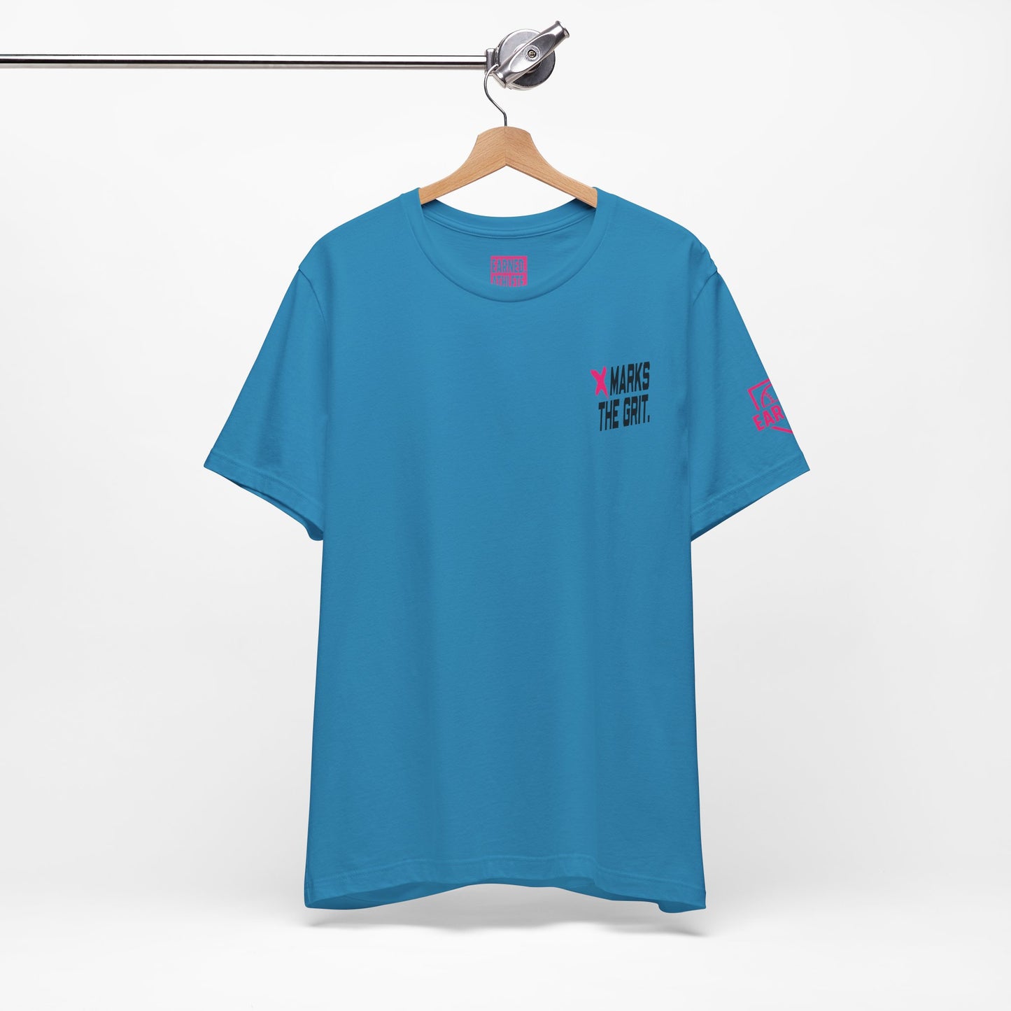 X MARKS THE GRIT Tee (Pink X, Black Font)