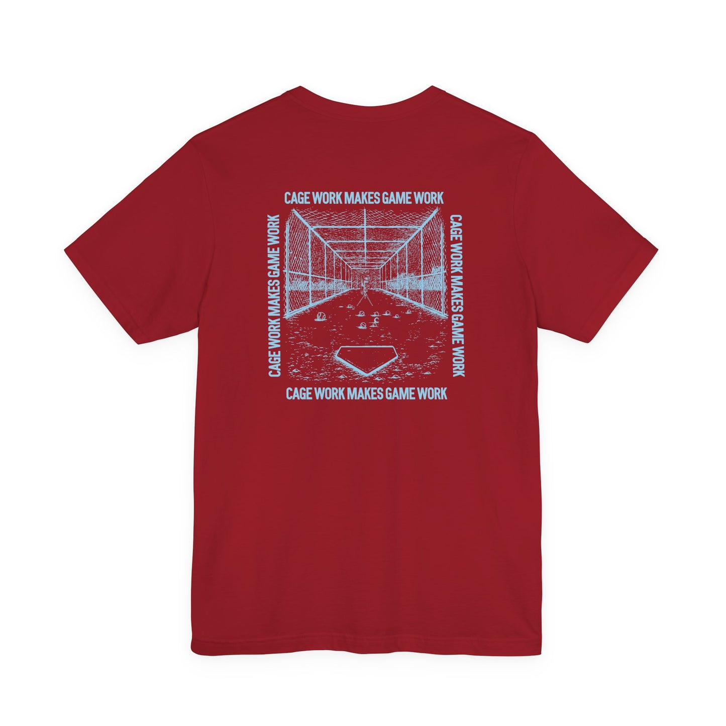 CAGE WORK MAKES GAME WORK Tee (Blue Font)