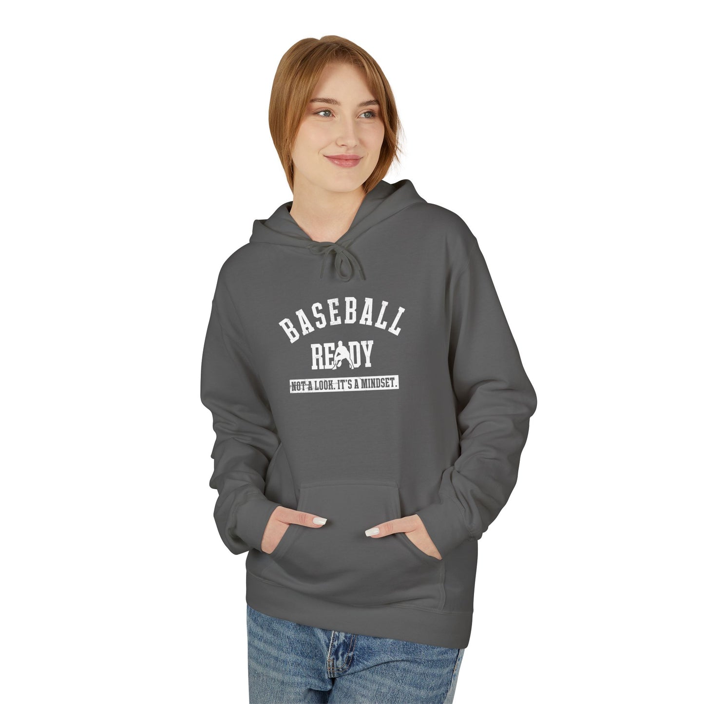 BASEBALL READY Adult Hoodie (White Font)