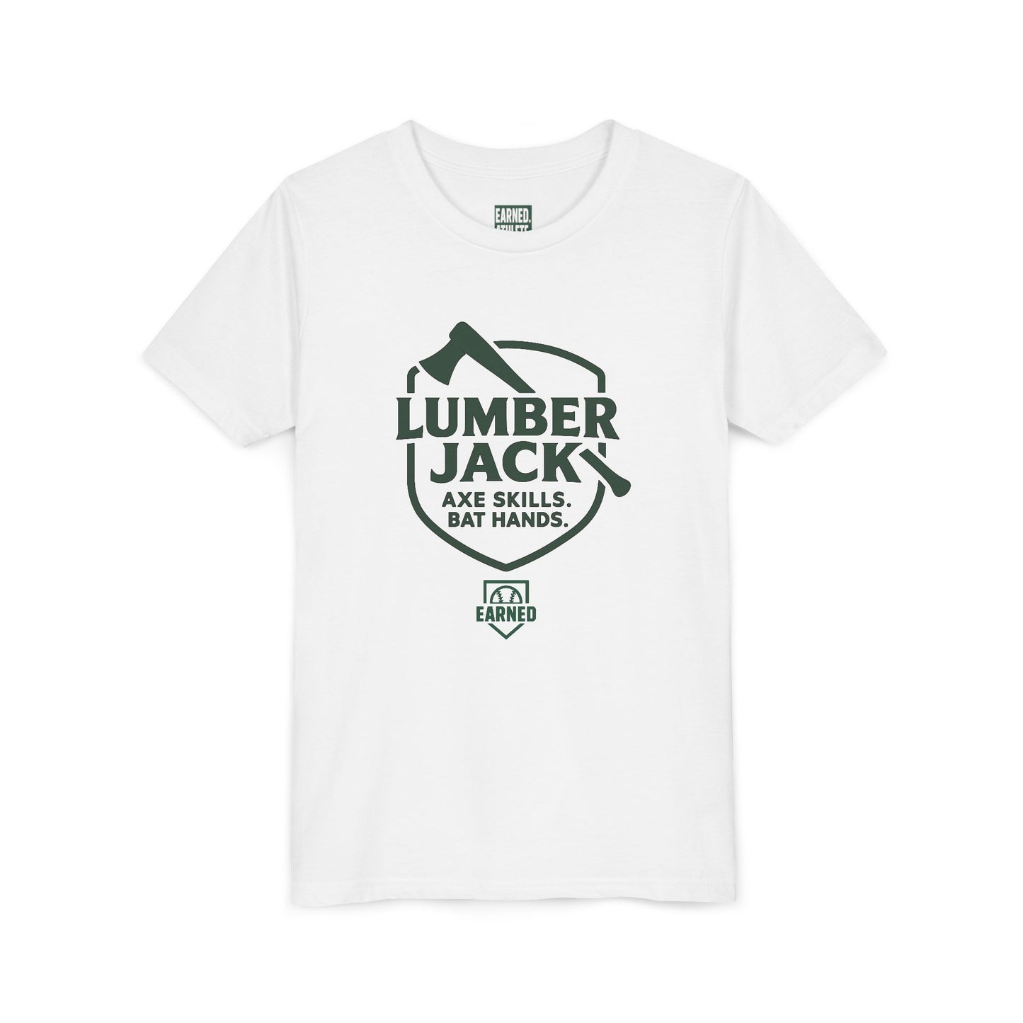 LUMBER JACK. AXE SKILLS. BAT HANDS. Youth Tee