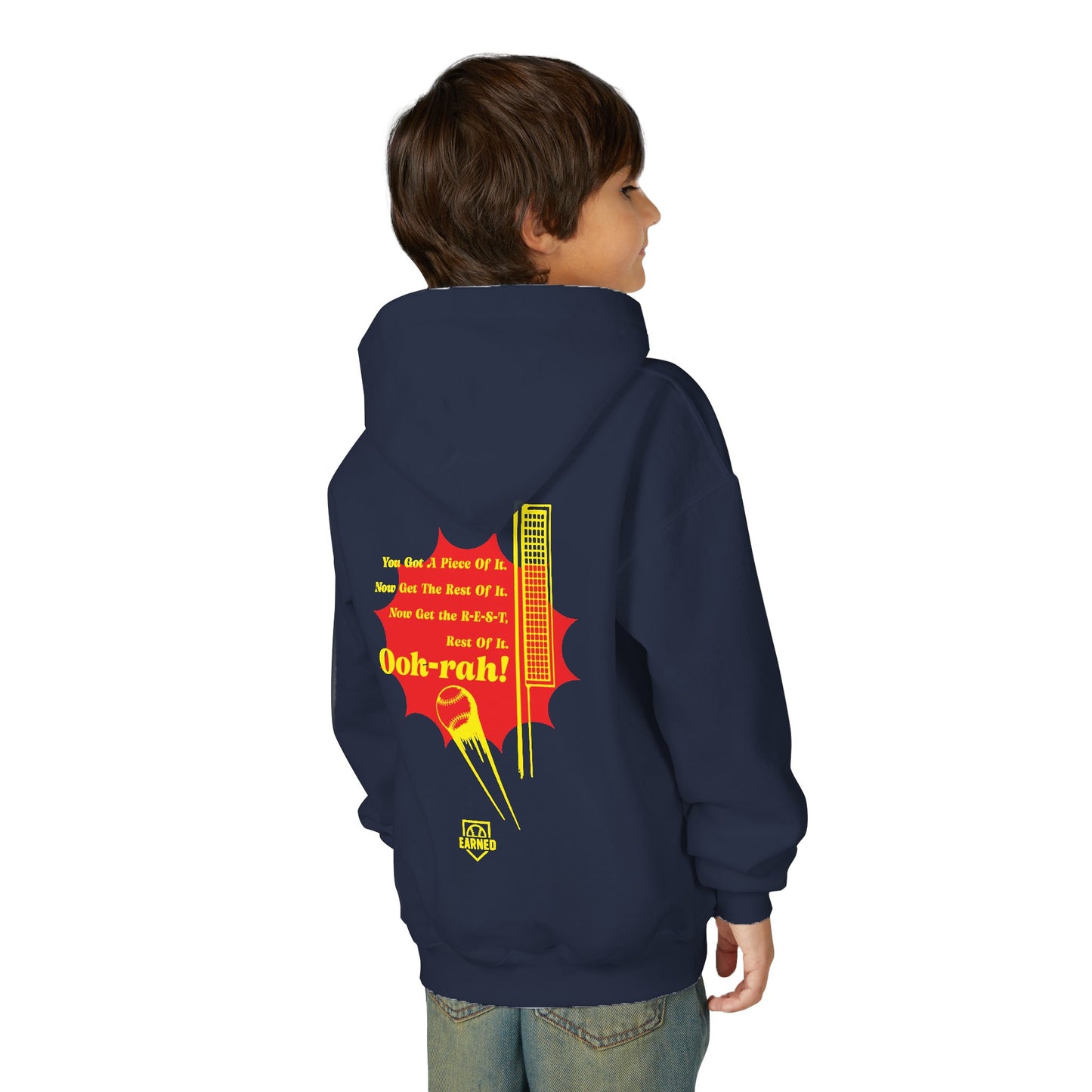 PIECE OF IT Youth Hoodie (Red Logo) - DUGOUT CHANT Collection