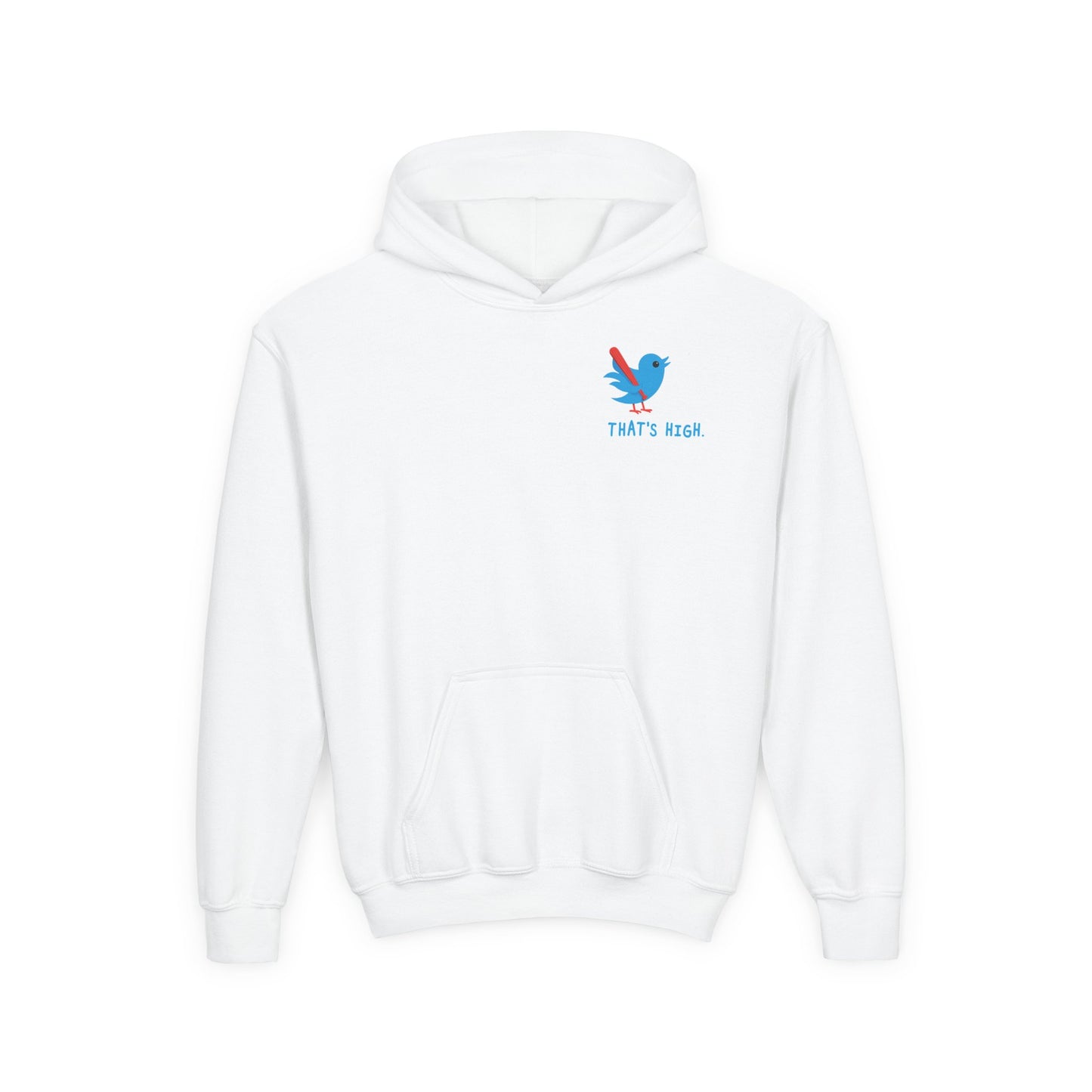 THAT'S HIGH Youth Hoodie (Blue Bird) - DUGOUT CHANT Collection