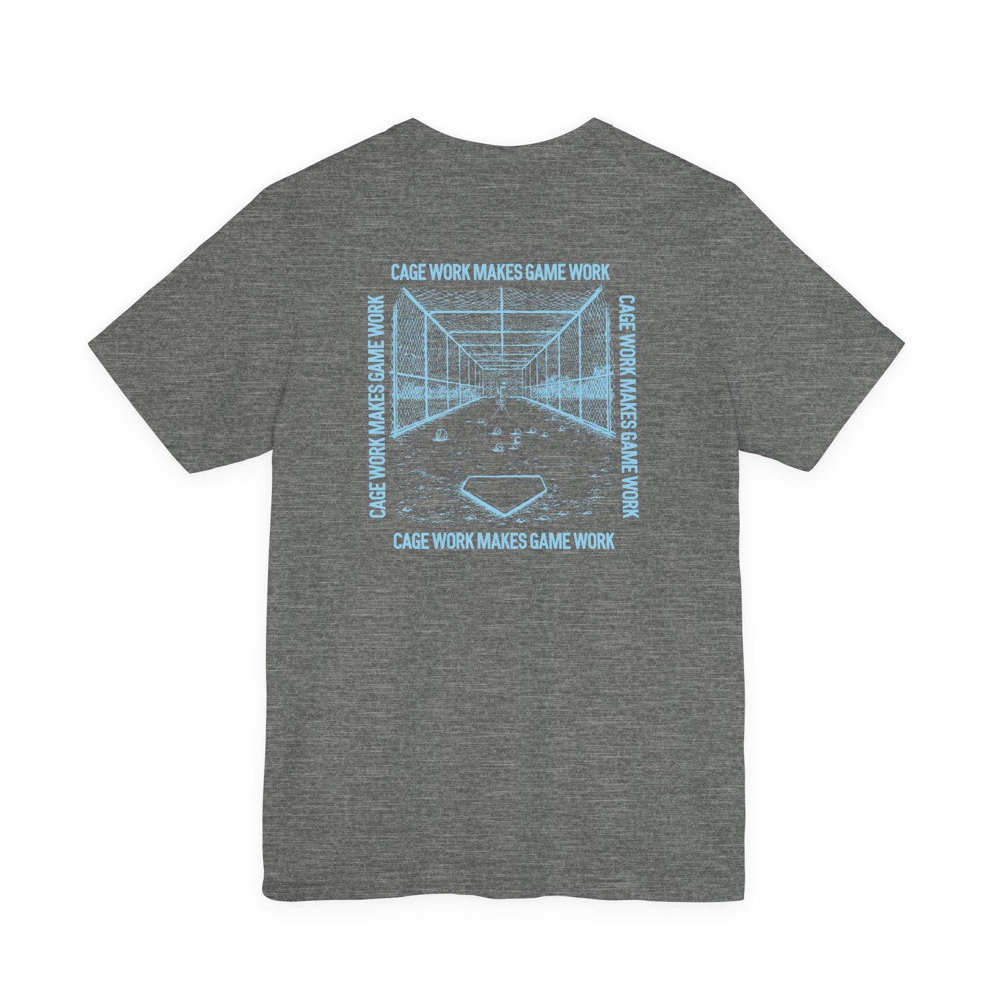 CAGE WORK MAKES GAME WORK Tee (Blue Font)