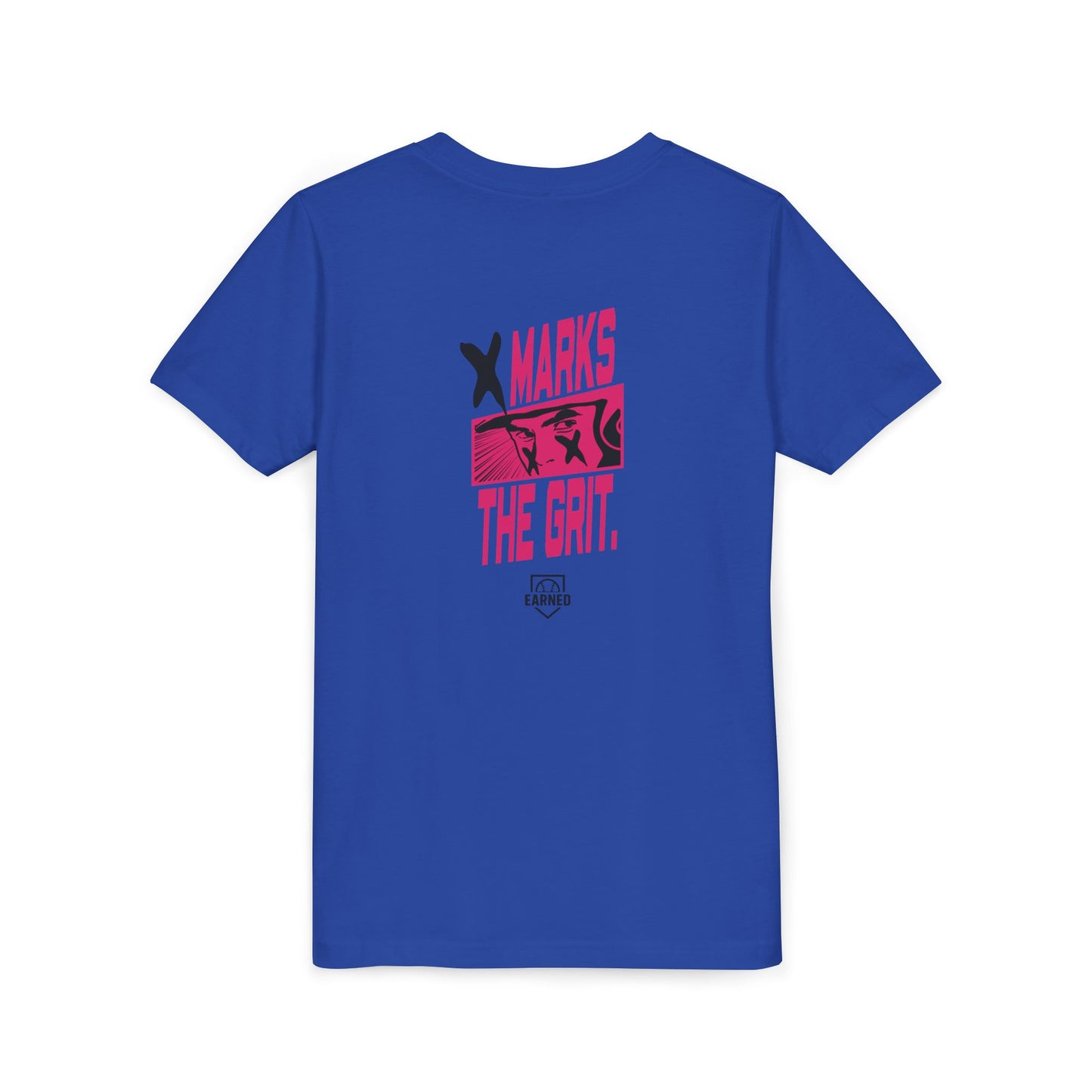 X MARKS THE GRIT Youth Tee (Black X, Pink Font)