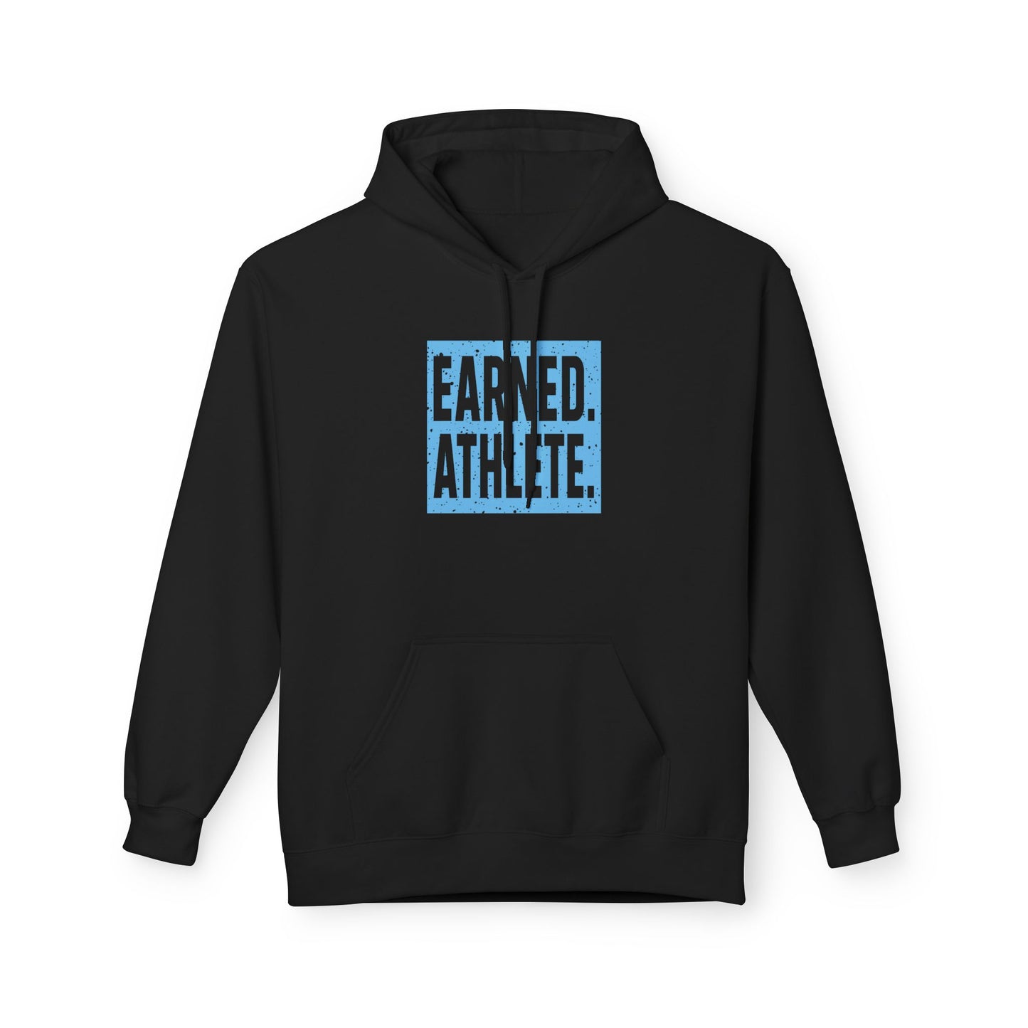 EARNED. ATHLETE. Hoodie (Light Blue Logo)