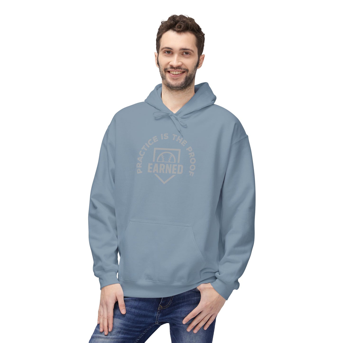 PRACTICE IS THE PROOF Hoodie (Gray Font)