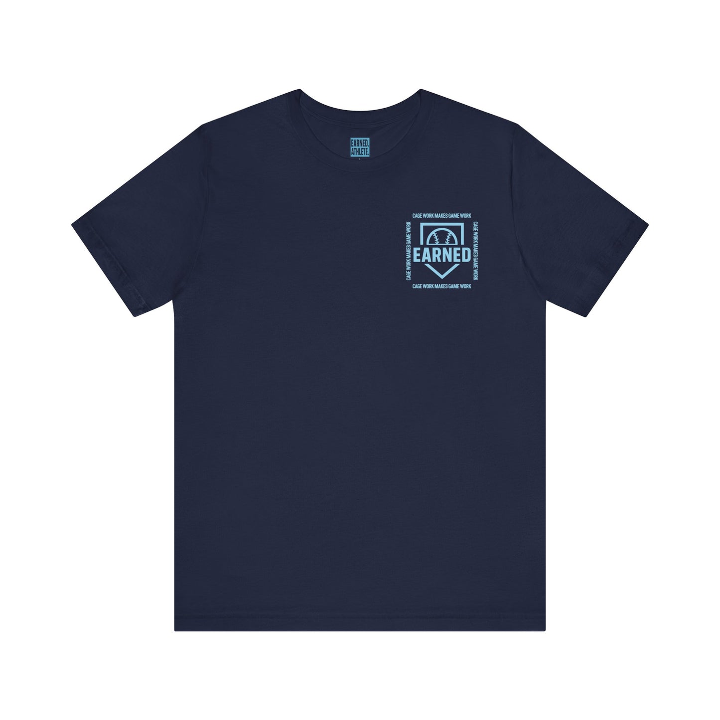 CAGE WORK MAKES GAME WORK Tee (Blue Font)