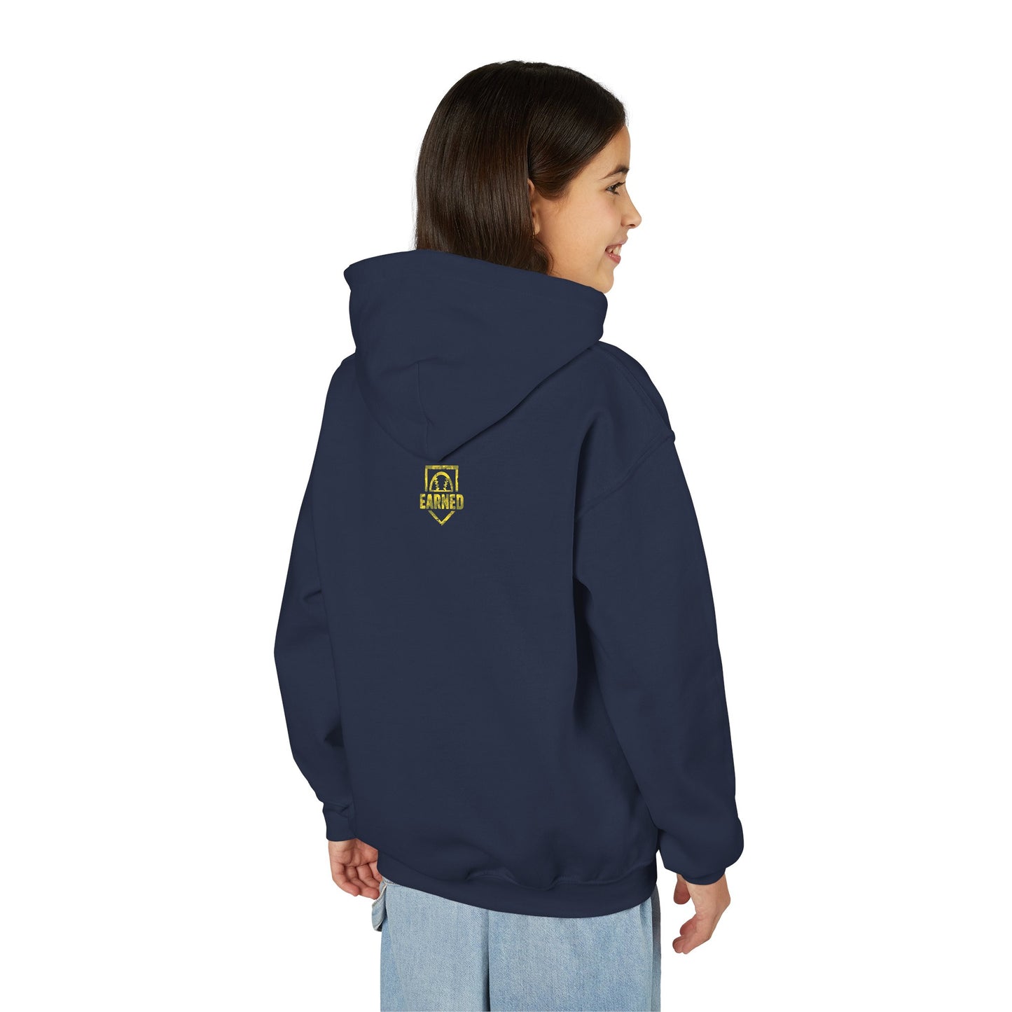 SHOWING UP ADDS UP Youth Hoodie (Yellow Camo Logo)