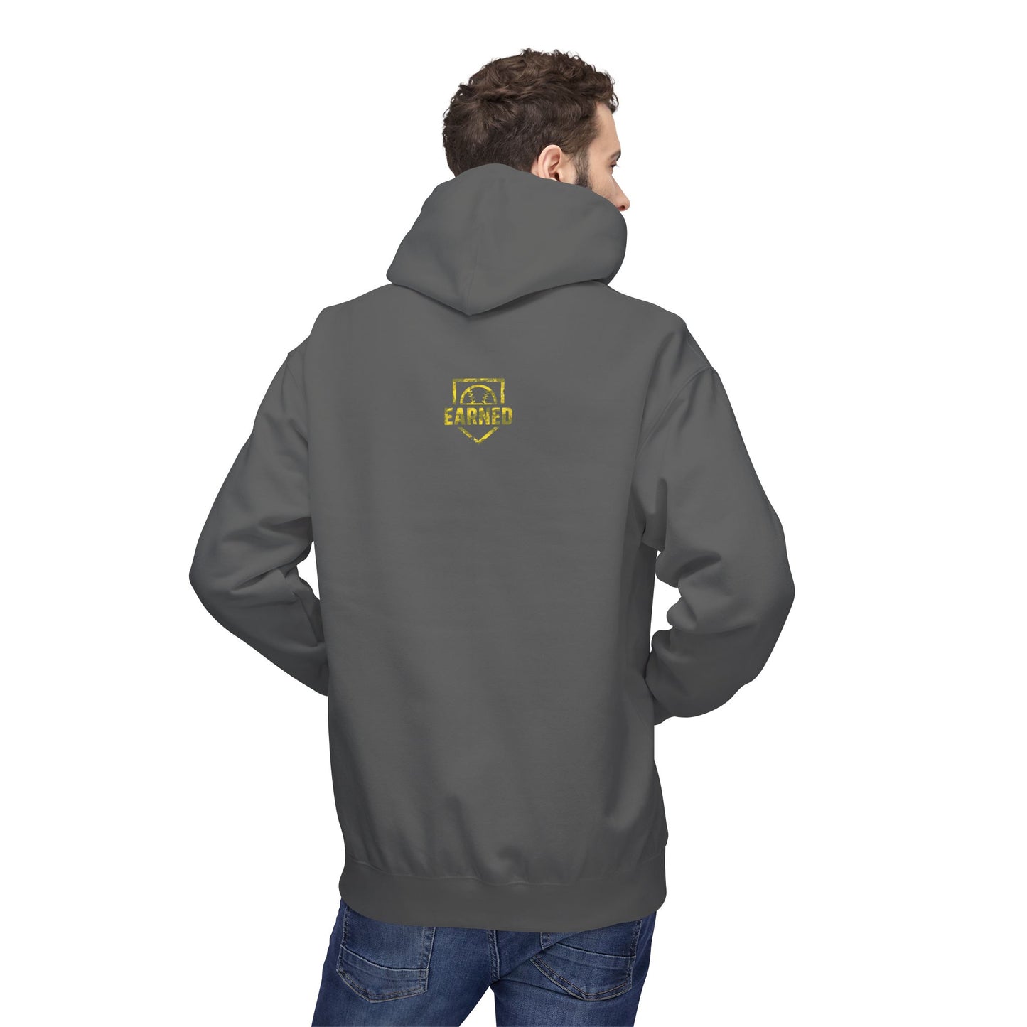 SHOWING UP ADDS UP Adult Hoodie (Yellow Camo Logo)