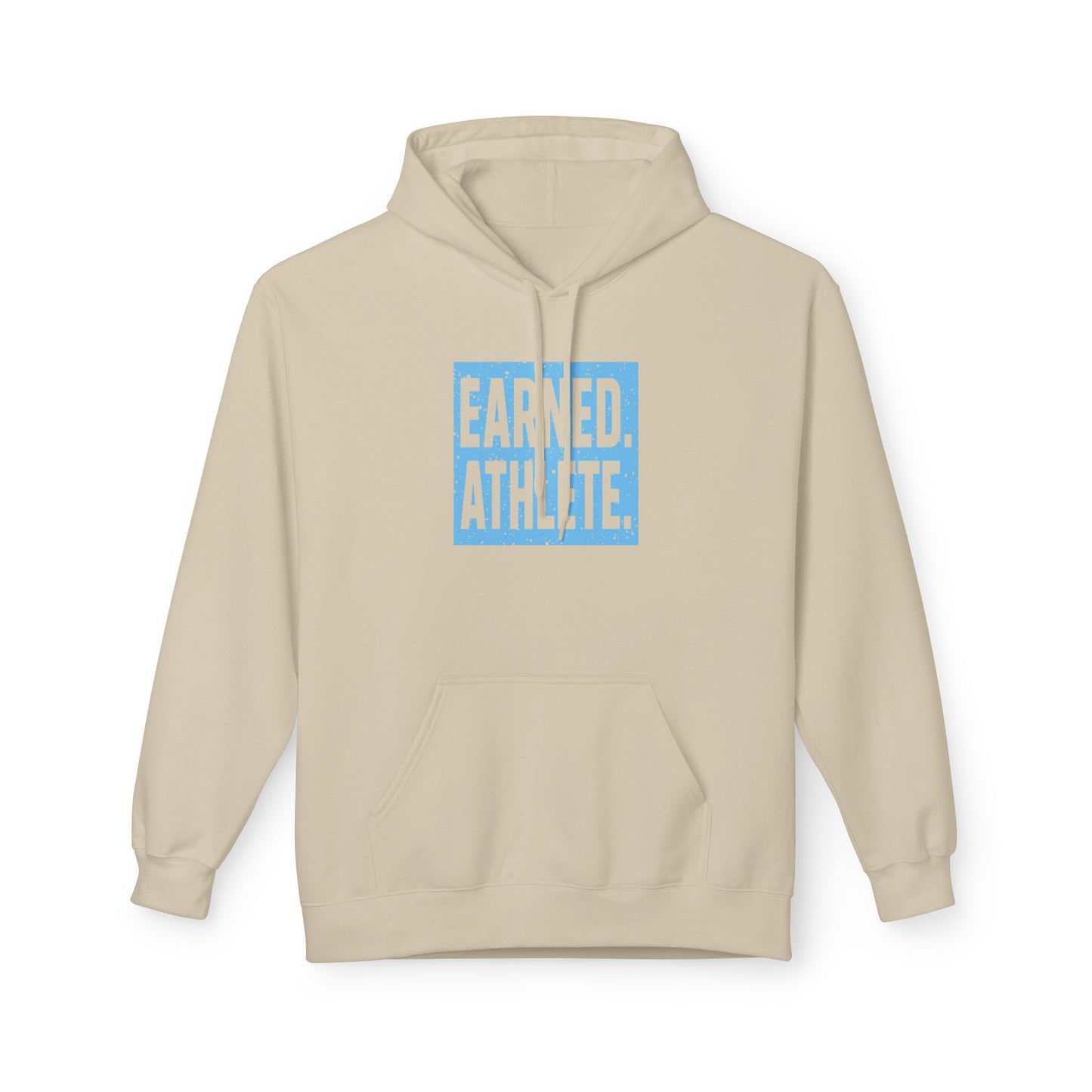 EARNED. ATHLETE. Hoodie (Light Blue Logo)