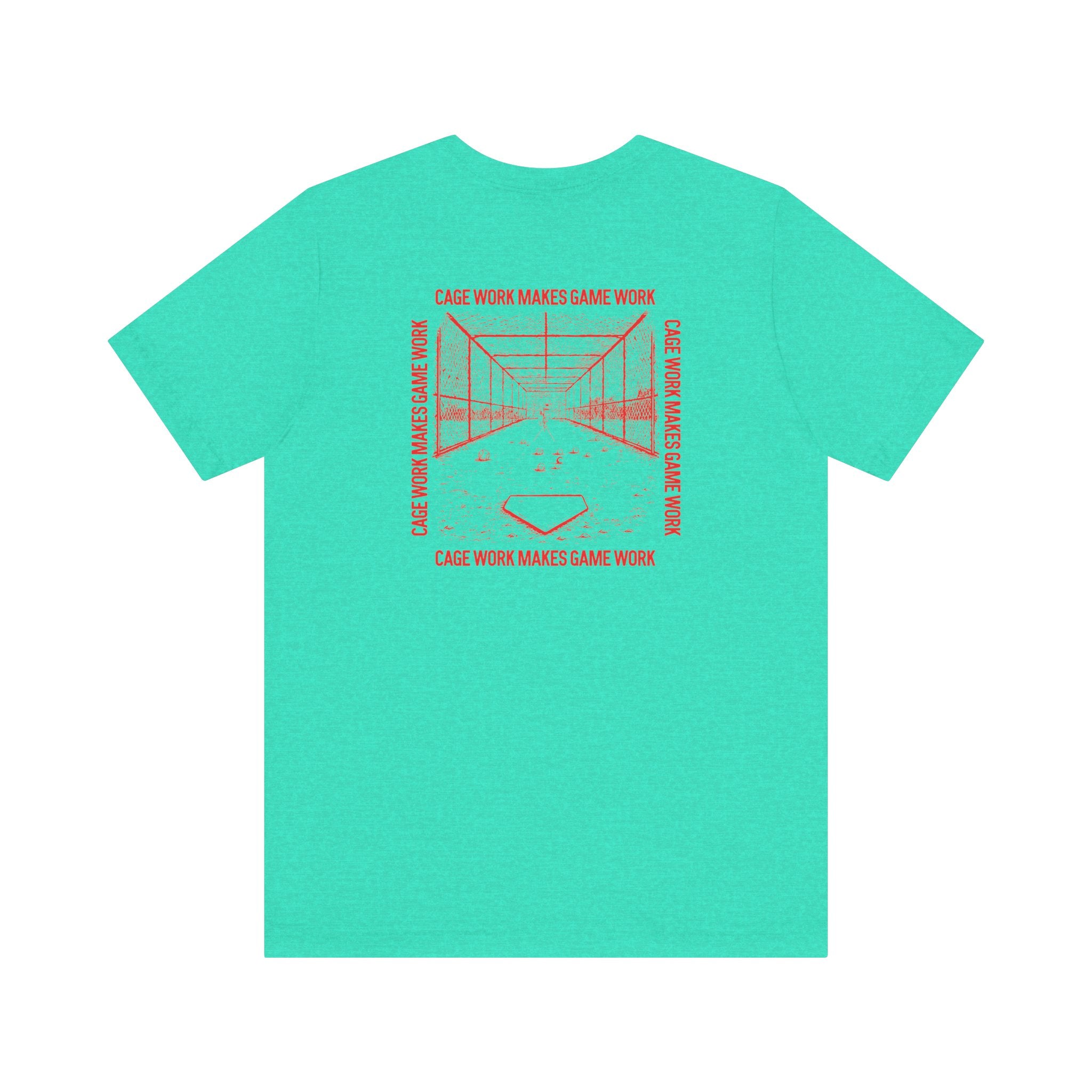 CAGE WORK MAKES GAME WORK Tee (Red Font)