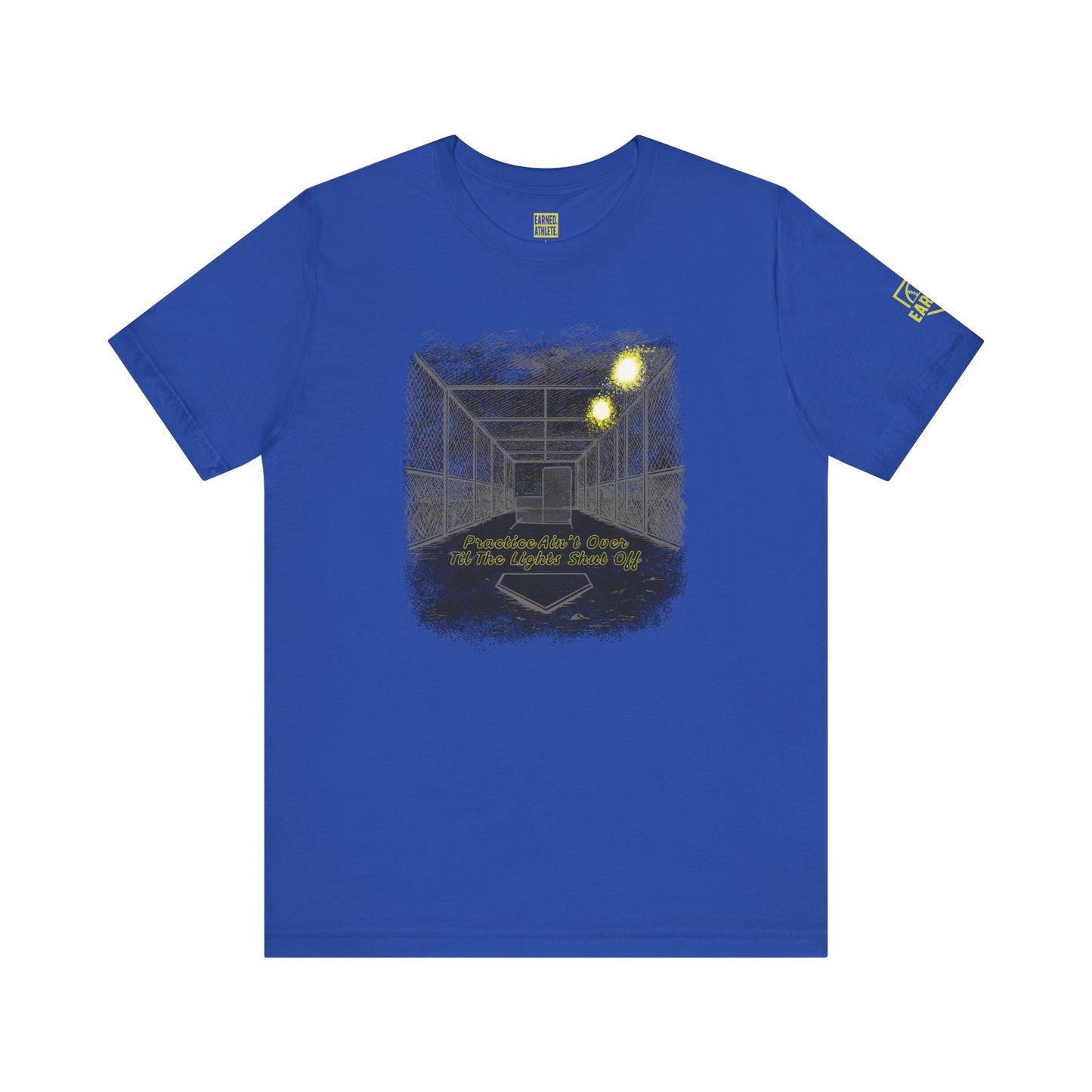 PRACTICE AIN'T OVER TILL THE LIGHTS SHUT OFF Tee (Dark)