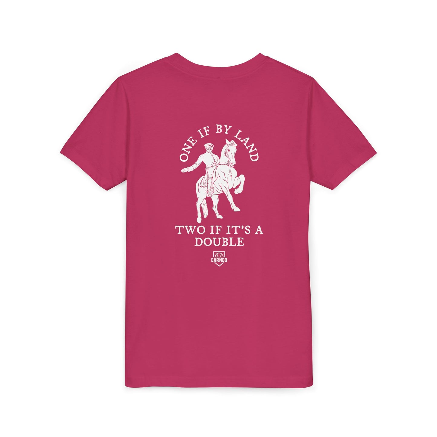 ONE IF BY LAND, TWO IF IT'S A DOUBLE Youth Tee (Paul Revere White)