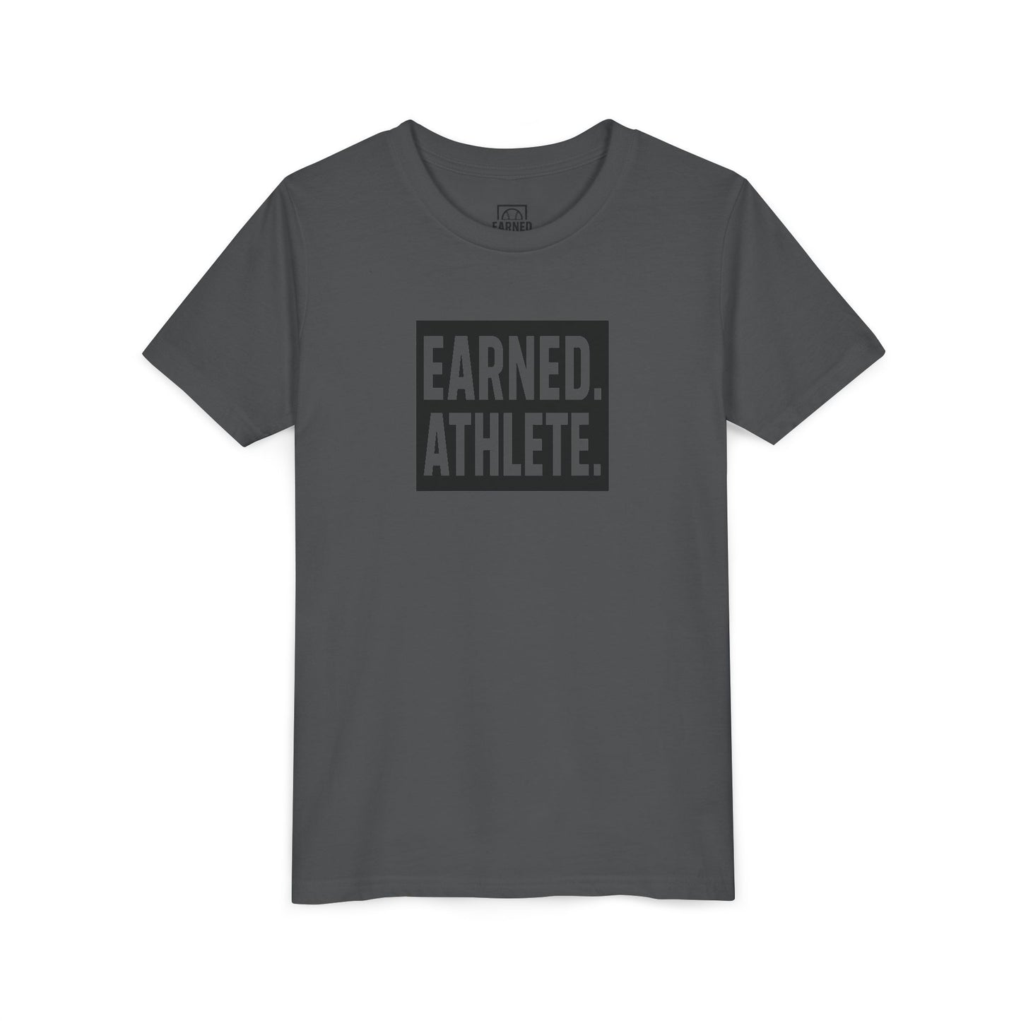 EARNED. ATHLETE. Logo Youth Tee (Black Font)